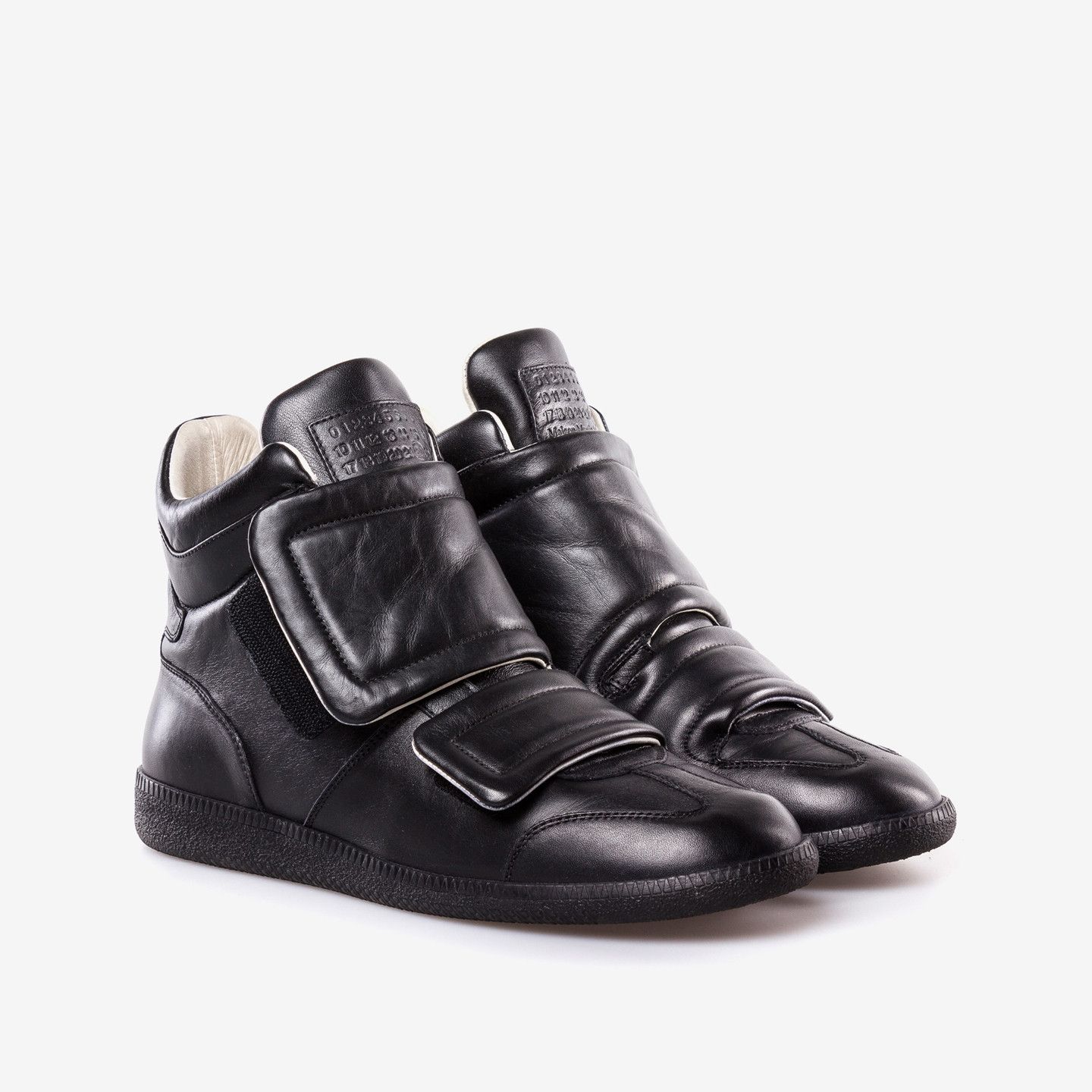 Maison Margiela BLACK LEATHER CLINIC HIGH TOP SNEAKERS Grailed