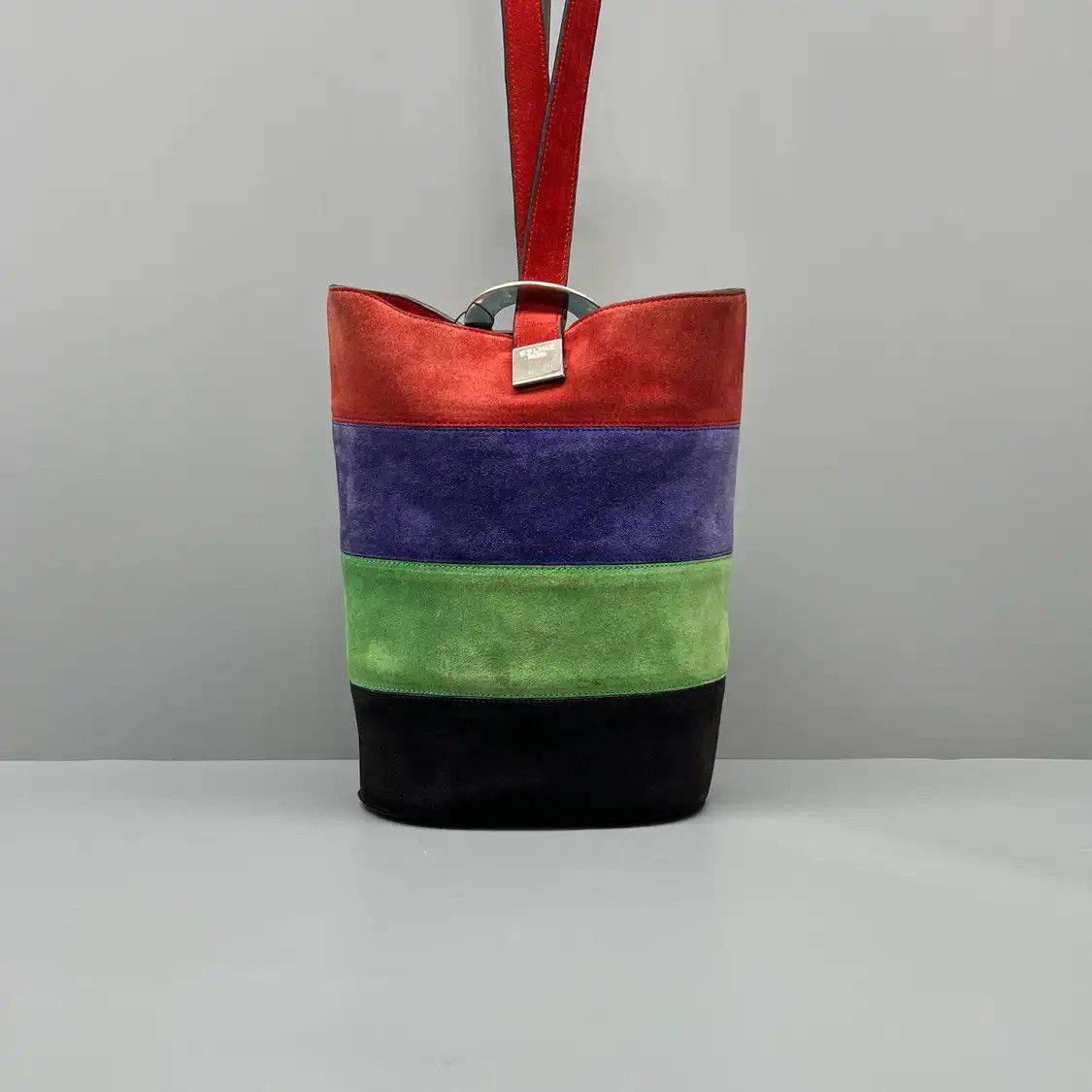Celine CELINE bucket bag multi-color suede shoulder bag Size ONE SIZE - 4 Thumbnail