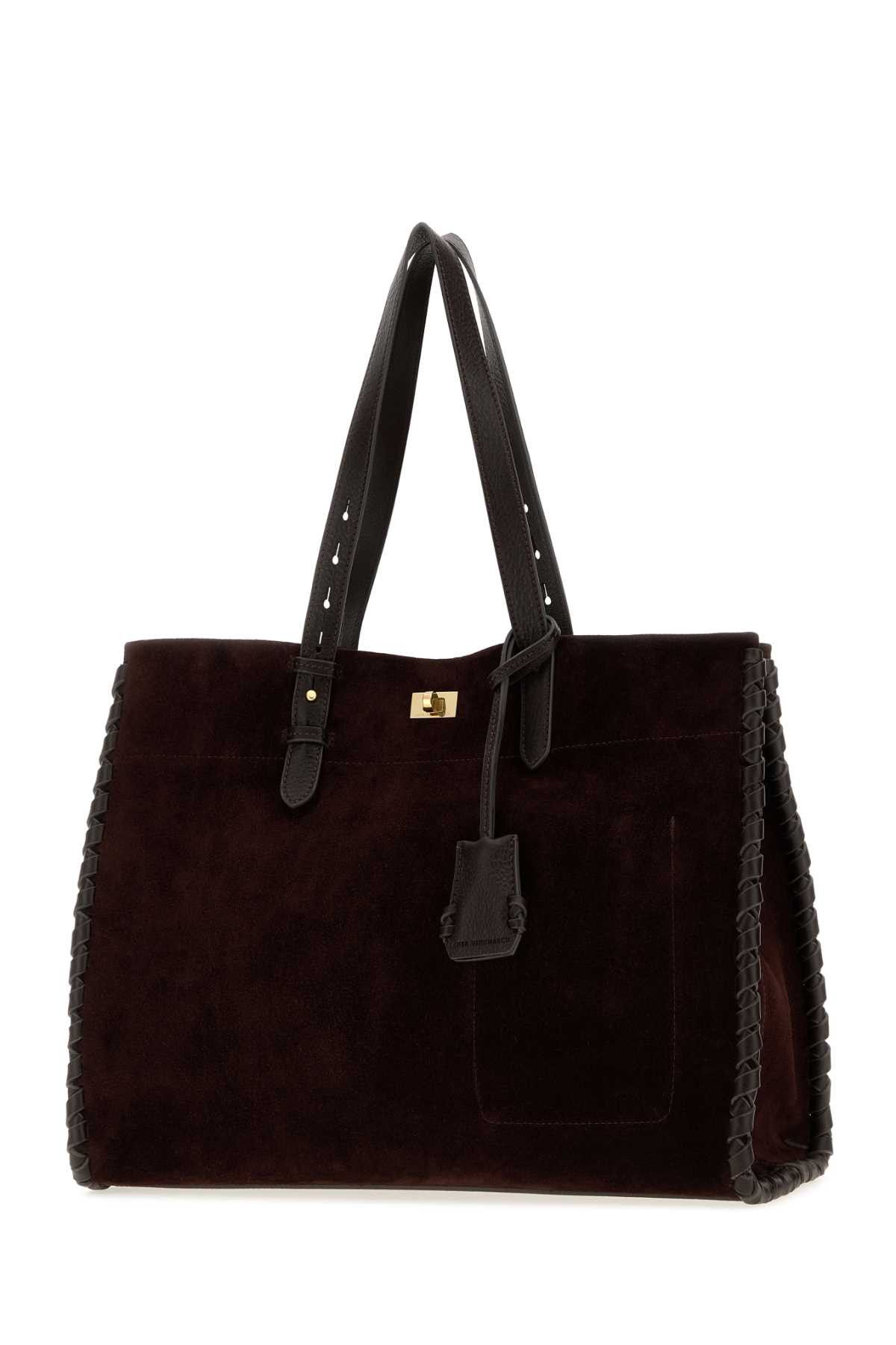 Anya Hindmarch Grape Suede Mortimer Shopping Bag Size ONE SIZE - 2 Thumbnail