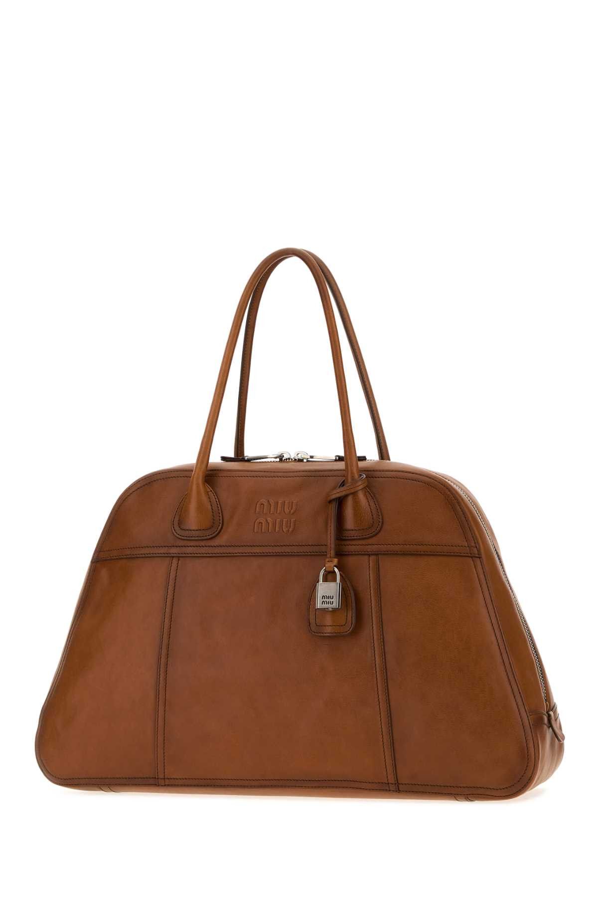 Miu Miu Camel Leather Vivant Shopping Bag Size ONE SIZE - 2 Thumbnail