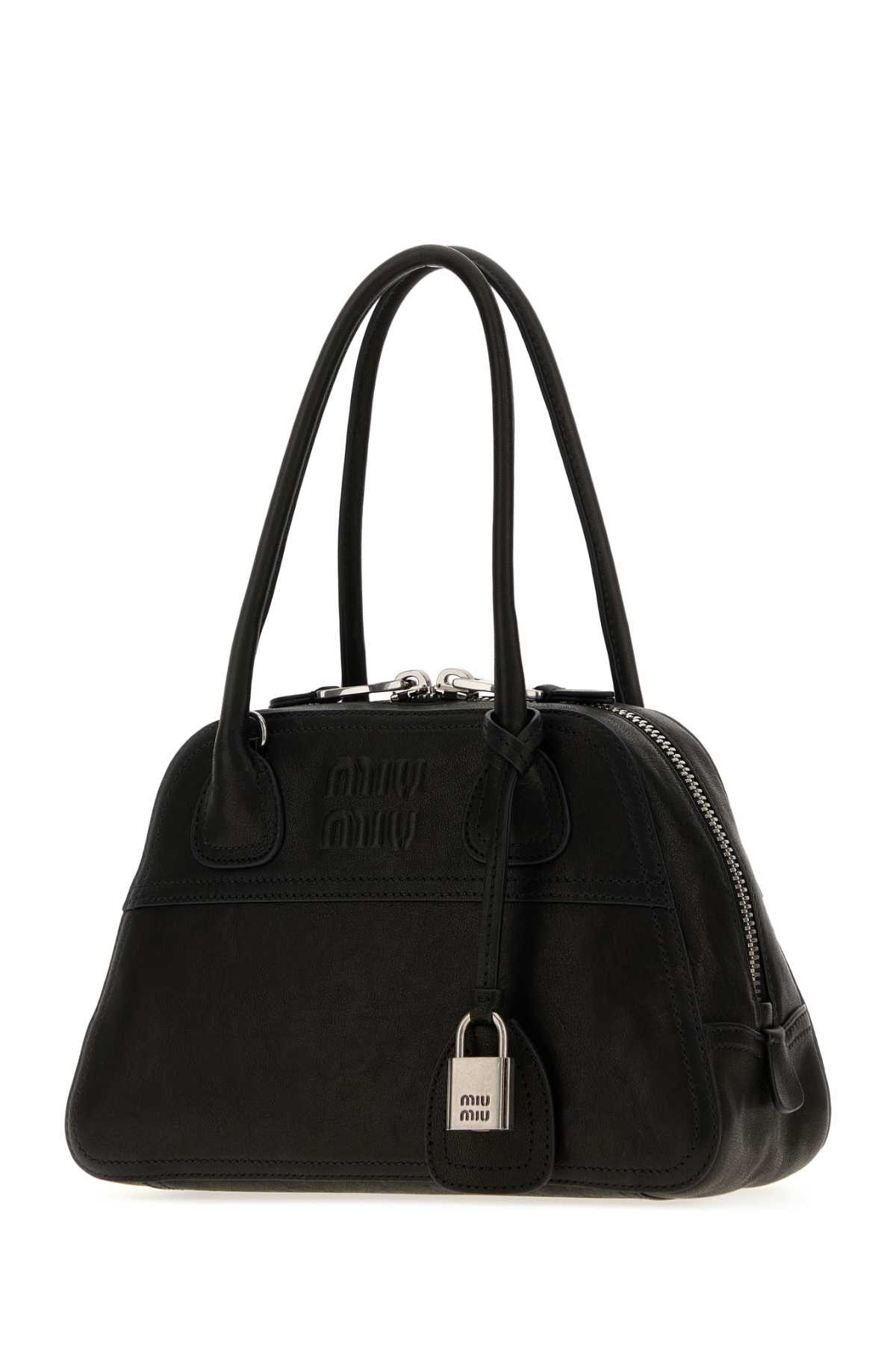 Miu Miu Black Leather Vivant Handbag Size ONE SIZE - 2 Thumbnail