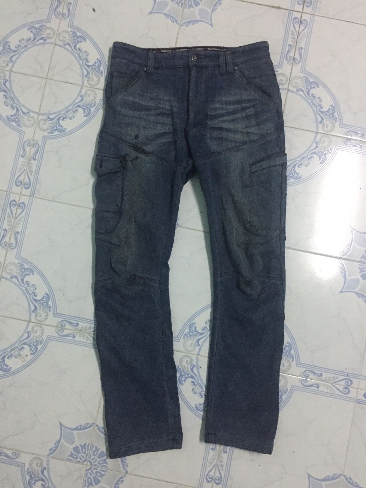 Japanese Brand Cargo Jean Pant Field Core Stretch Size US 31 - 13 Thumbnail
