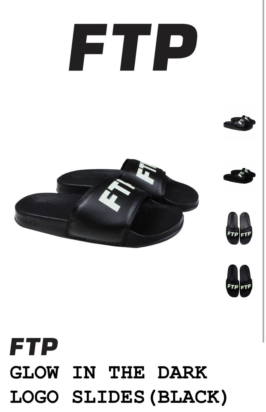 熱販売 THE IN GLOW FTP Population The Fuck DARK BLACK | SLIDES 靴