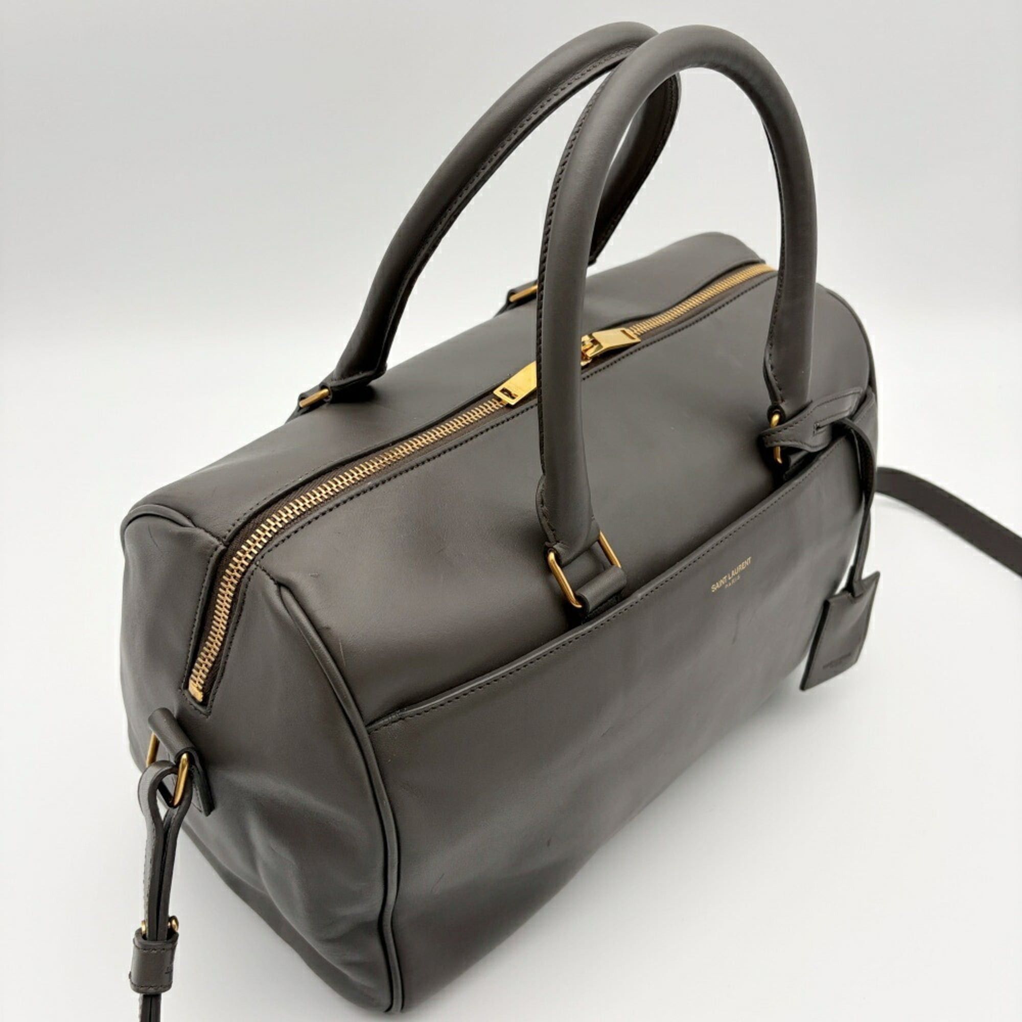 Saint Laurent Paris Saint Laurent Women's Bag, Shoulder 2-way Classic Duffle 6 322049, Leather, Gray, Mini Boston Bag Size ONE SIZE - 3 Thumbnail