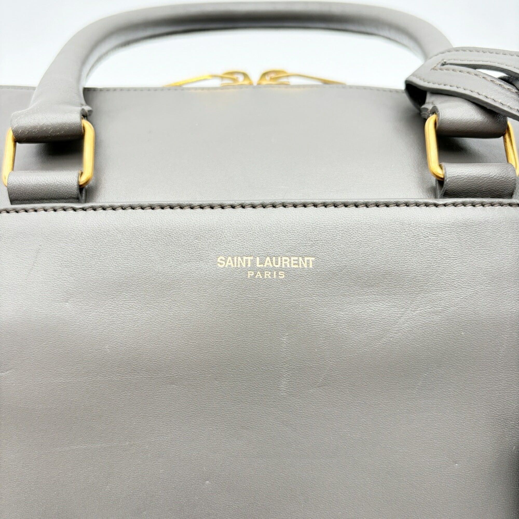 Saint Laurent Paris Saint Laurent Women's Bag, Shoulder 2-way Classic Duffle 6 322049, Leather, Gray, Mini Boston Bag Size ONE SIZE - 9 Thumbnail