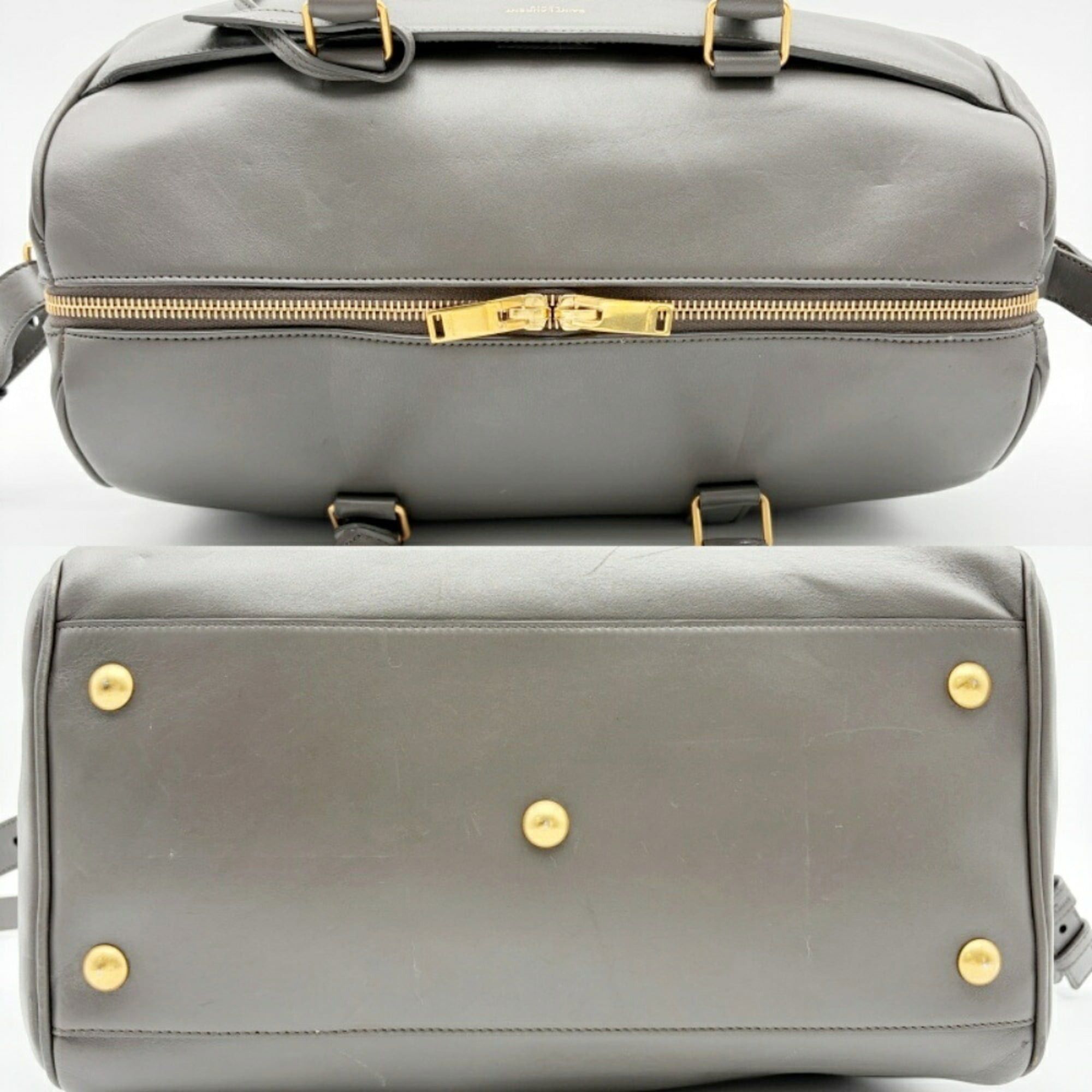Saint Laurent Paris Saint Laurent Women's Bag, Shoulder 2-way Classic Duffle 6 322049, Leather, Gray, Mini Boston Bag Size ONE SIZE - 5 Thumbnail