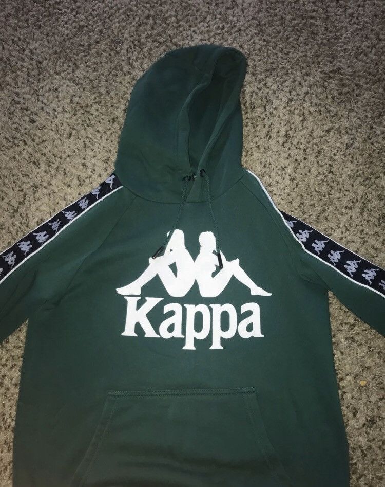 Dark green kappa hoodie deals