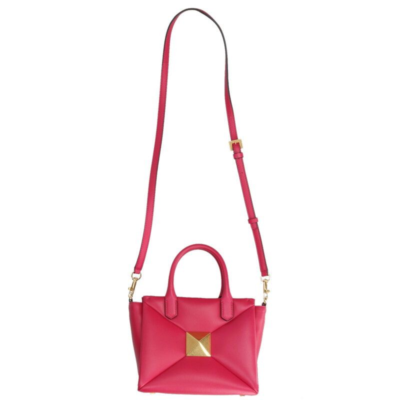 Valentino VALENTINO Roman Stud Leather Shoulder Bag Pink Size ONE SIZE - 2 Thumbnail