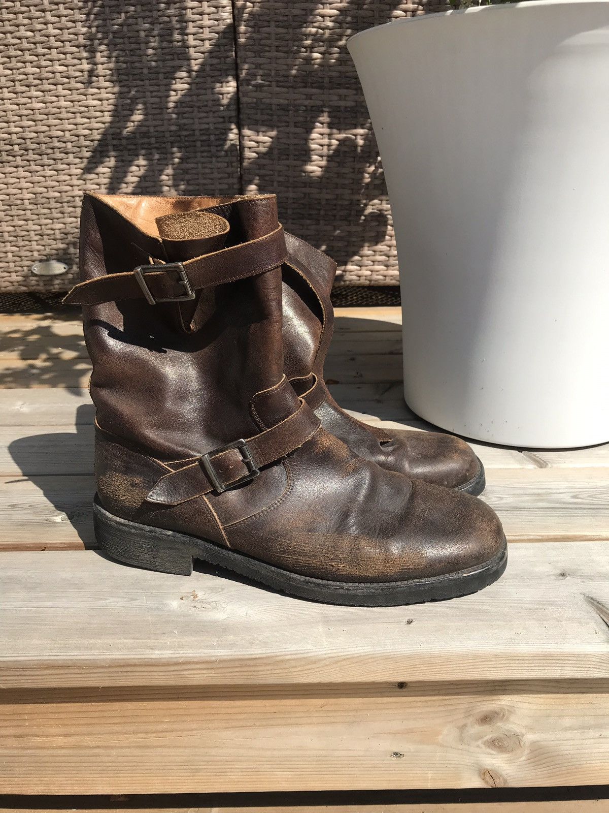 Maison Margiela Margiela Macho Distressed Engineer boots | Grailed