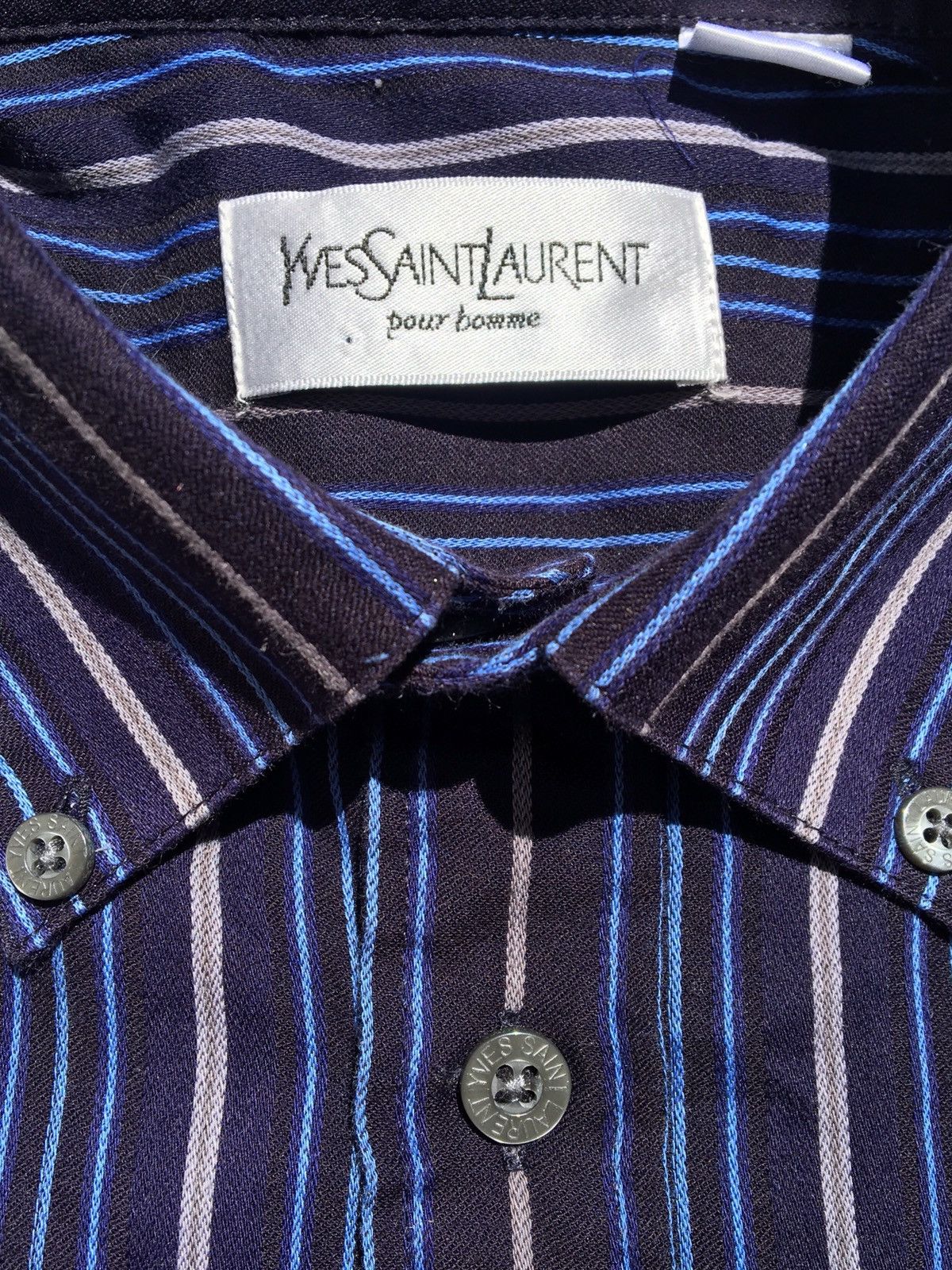 Vintage Final drop! Rare YSL logo striped shirt Size US S / EU 44-46 / 1 - 3 Thumbnail