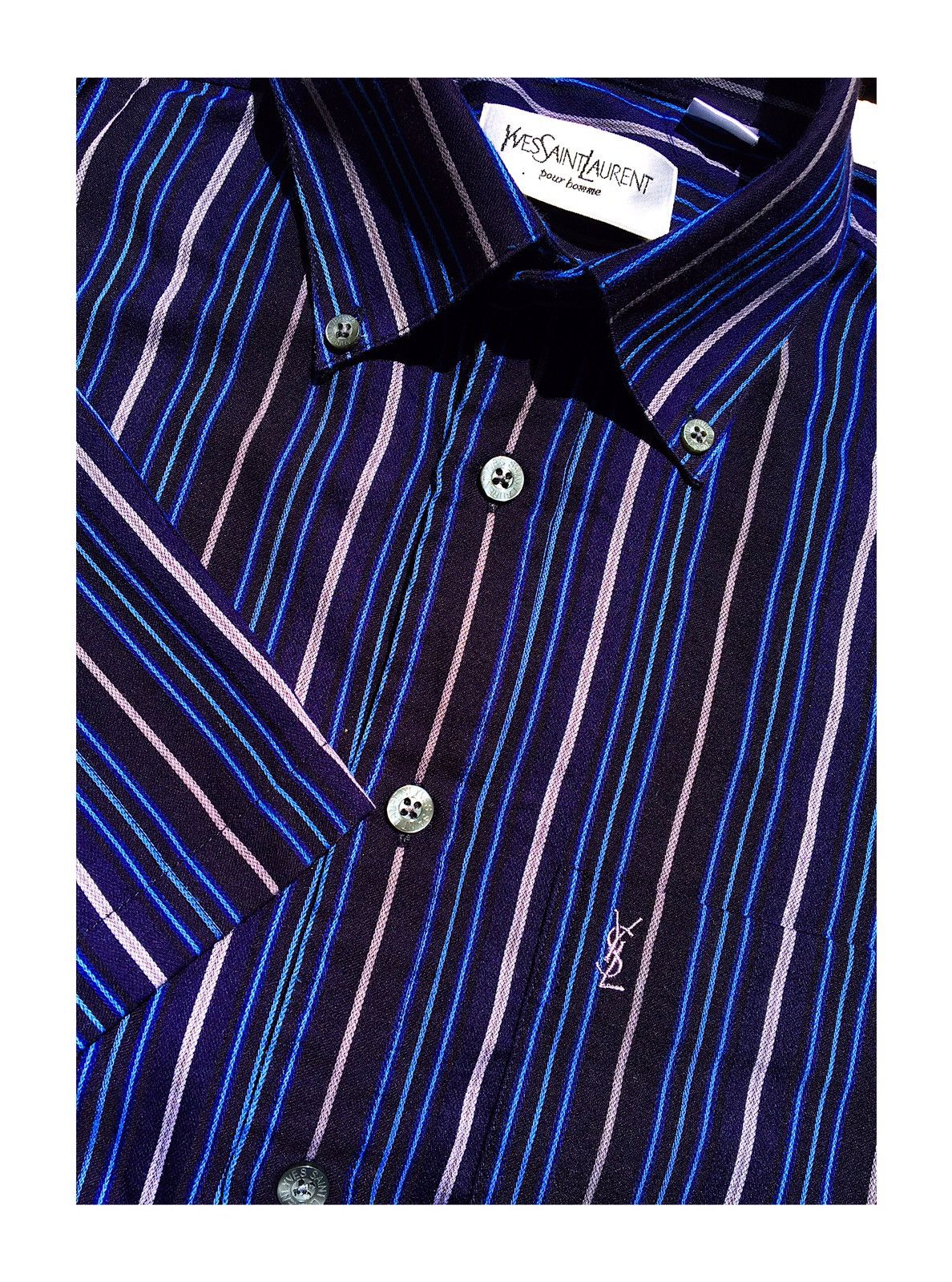 Vintage Final drop! Rare YSL logo striped shirt Size US S / EU 44-46 / 1 - 1 Thumbnail