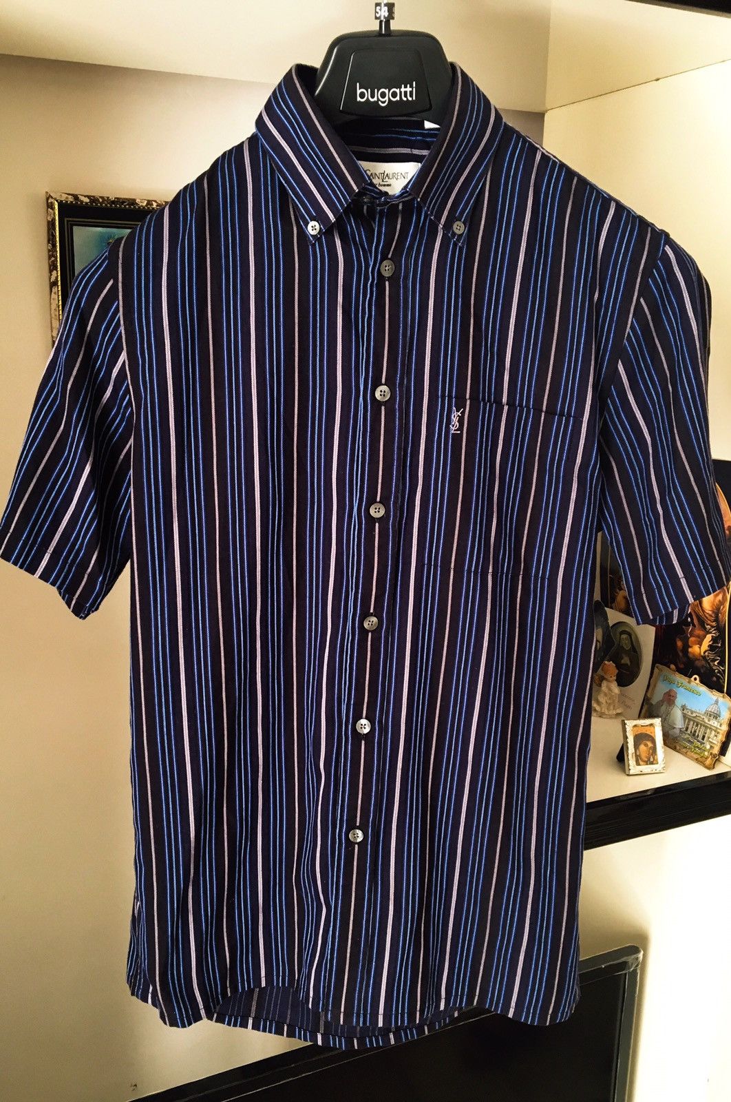Vintage Final drop! Rare YSL logo striped shirt Size US S / EU 44-46 / 1 - 2 Thumbnail
