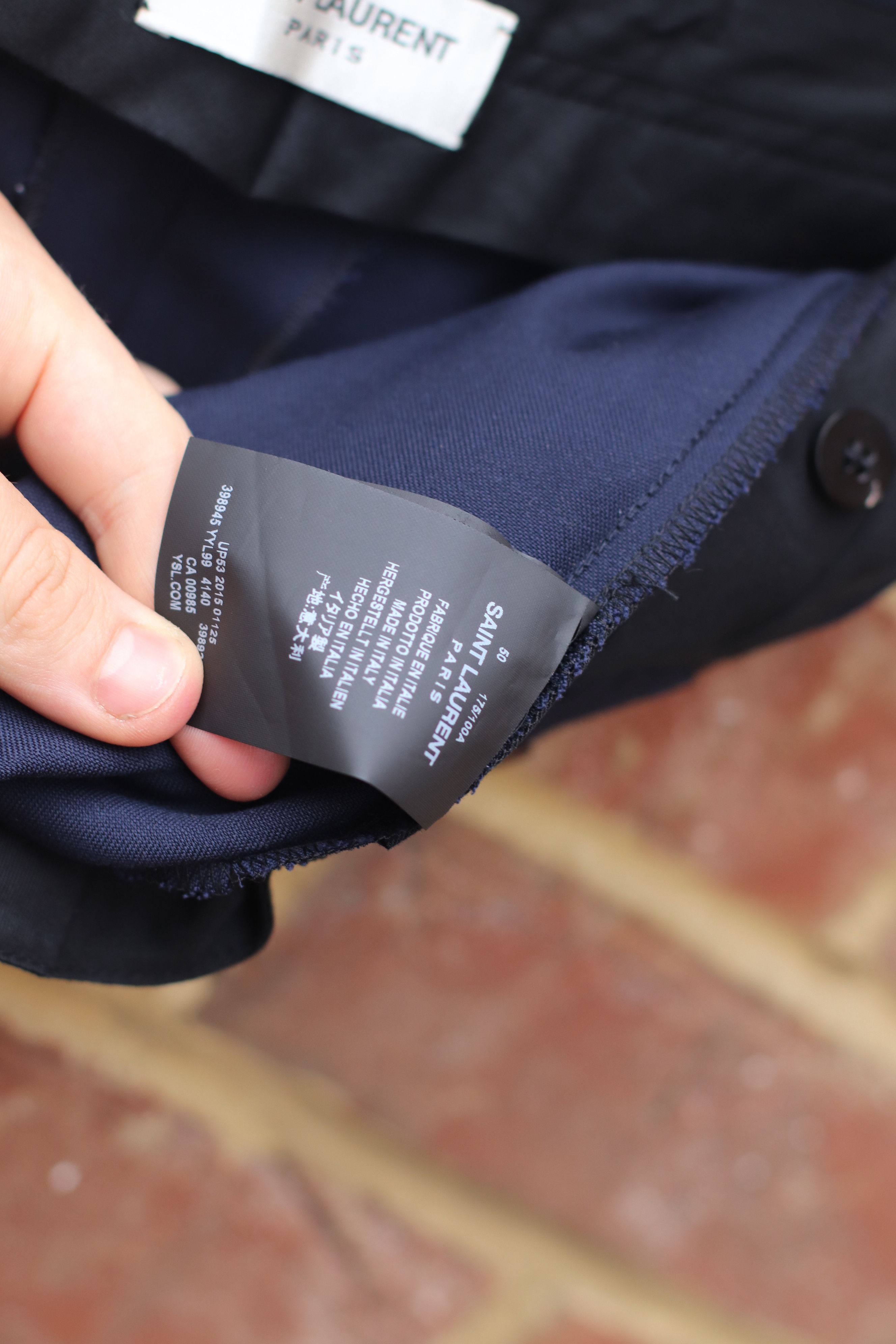 Saint Laurent Paris FW15 Blue Tuxedo Size 50R - 9 Thumbnail