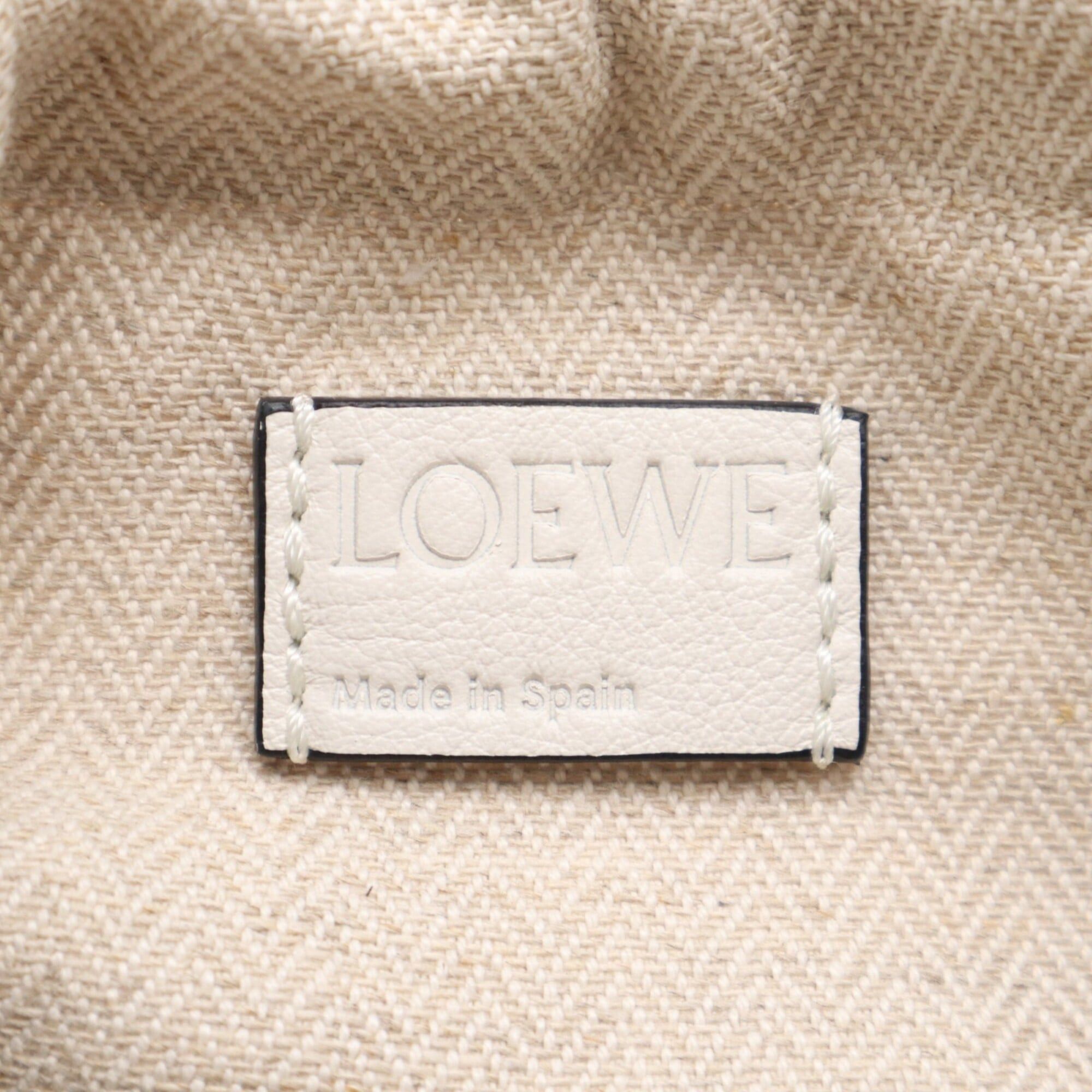 Loewe LOEWE Drawstring Bucket Bag A223222X01 Handbag Beige White Calf Leather Palm Leaf Women's Size ONE SIZE - 13 Thumbnail