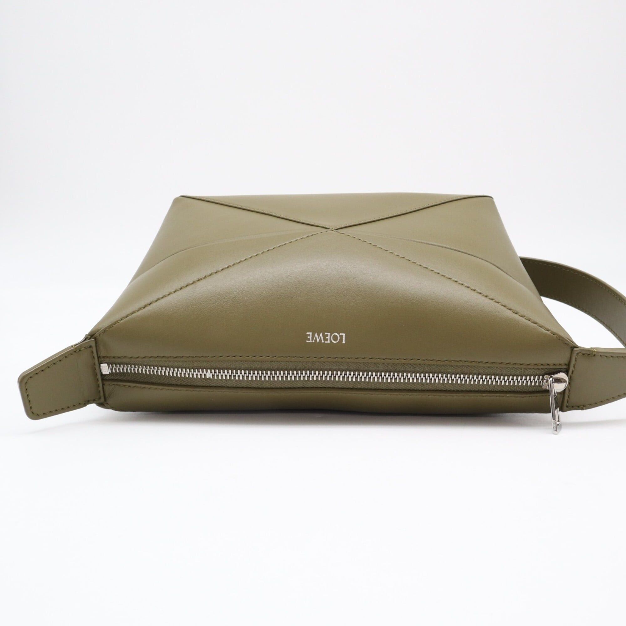 Loewe LOEWE Shiny Calfskin Puzzle Fold Wash Bag C510WBPX01 Clutch Khaki Women's Size ONE SIZE - 8 Thumbnail