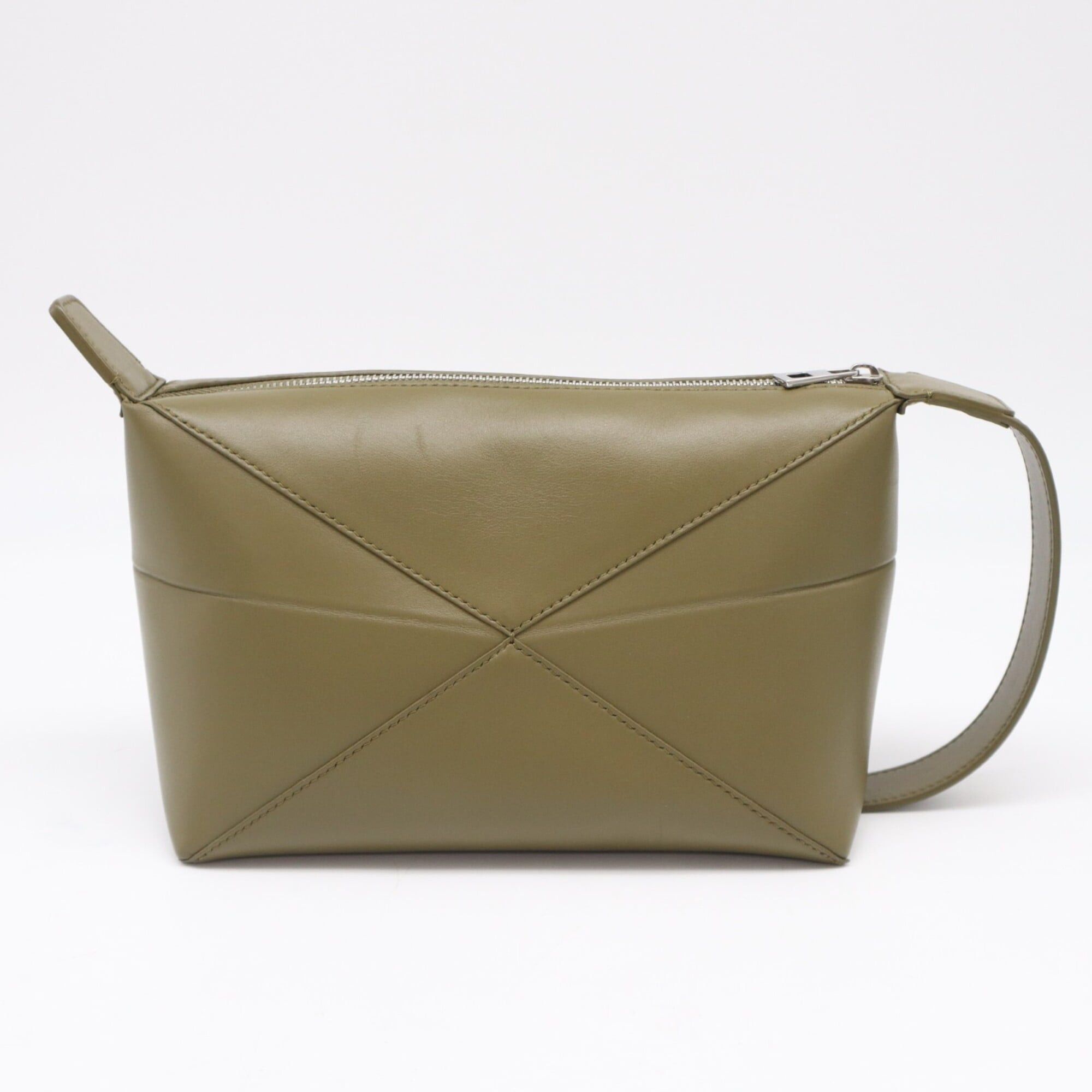 Loewe LOEWE Shiny Calfskin Puzzle Fold Wash Bag C510WBPX01 Clutch Khaki Women's Size ONE SIZE - 2 Thumbnail