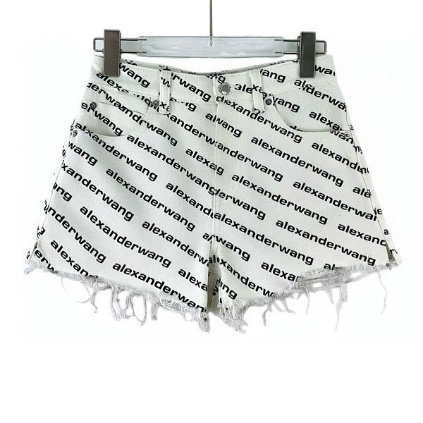 Alexander Wang Alexander Wang Logo Print Denim Shorts Size 25