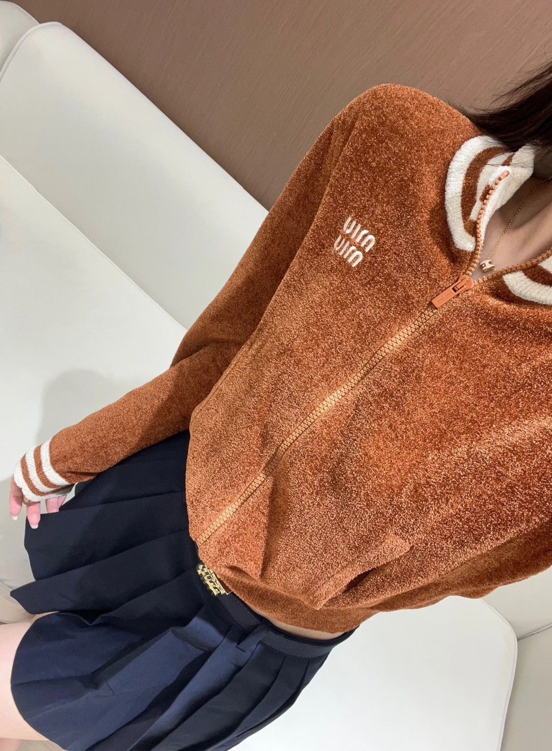 Miu Miu MIUMIU Brown Suede Cropped Jacket Size S / US 4 / IT 40 - 6 Thumbnail