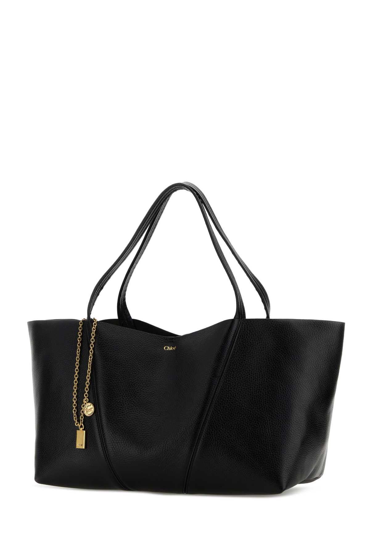 Chloe Black Leather East-West Chloe Spin Shopping Bag Size ONE SIZE - 2 Thumbnail