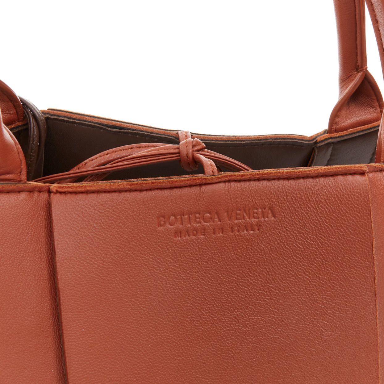 Bottega Veneta BOTTEGA VENETA Daniel Lee Arco Medium brick rust red smooth leather maxi intrecciato tote bag Size ONE SIZE - 7 Thumbnail