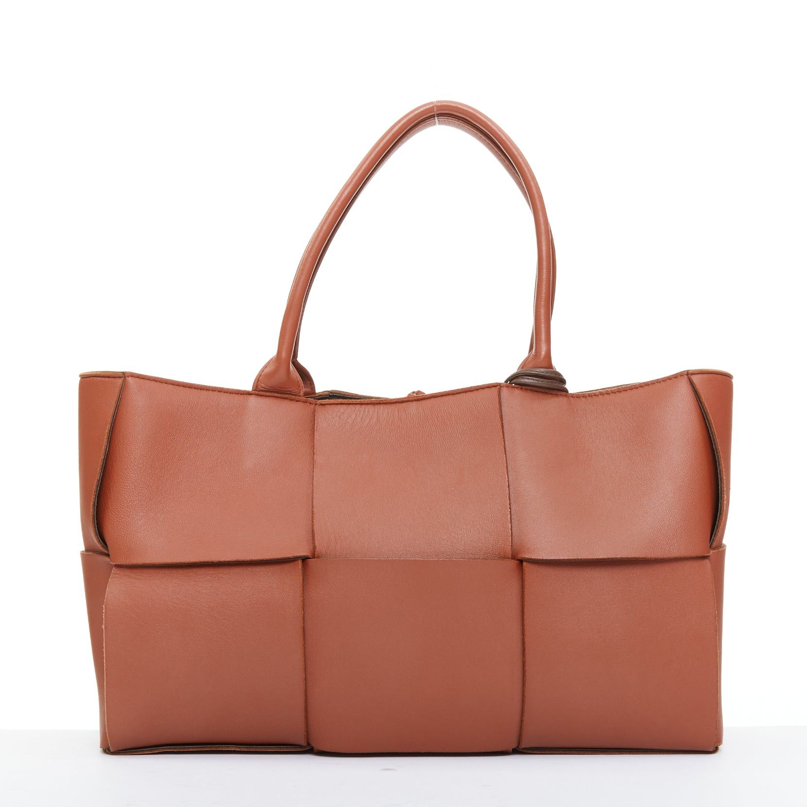 Bottega Veneta BOTTEGA VENETA Daniel Lee Arco Medium brick rust red smooth leather maxi intrecciato tote bag Size ONE SIZE - 5 Thumbnail