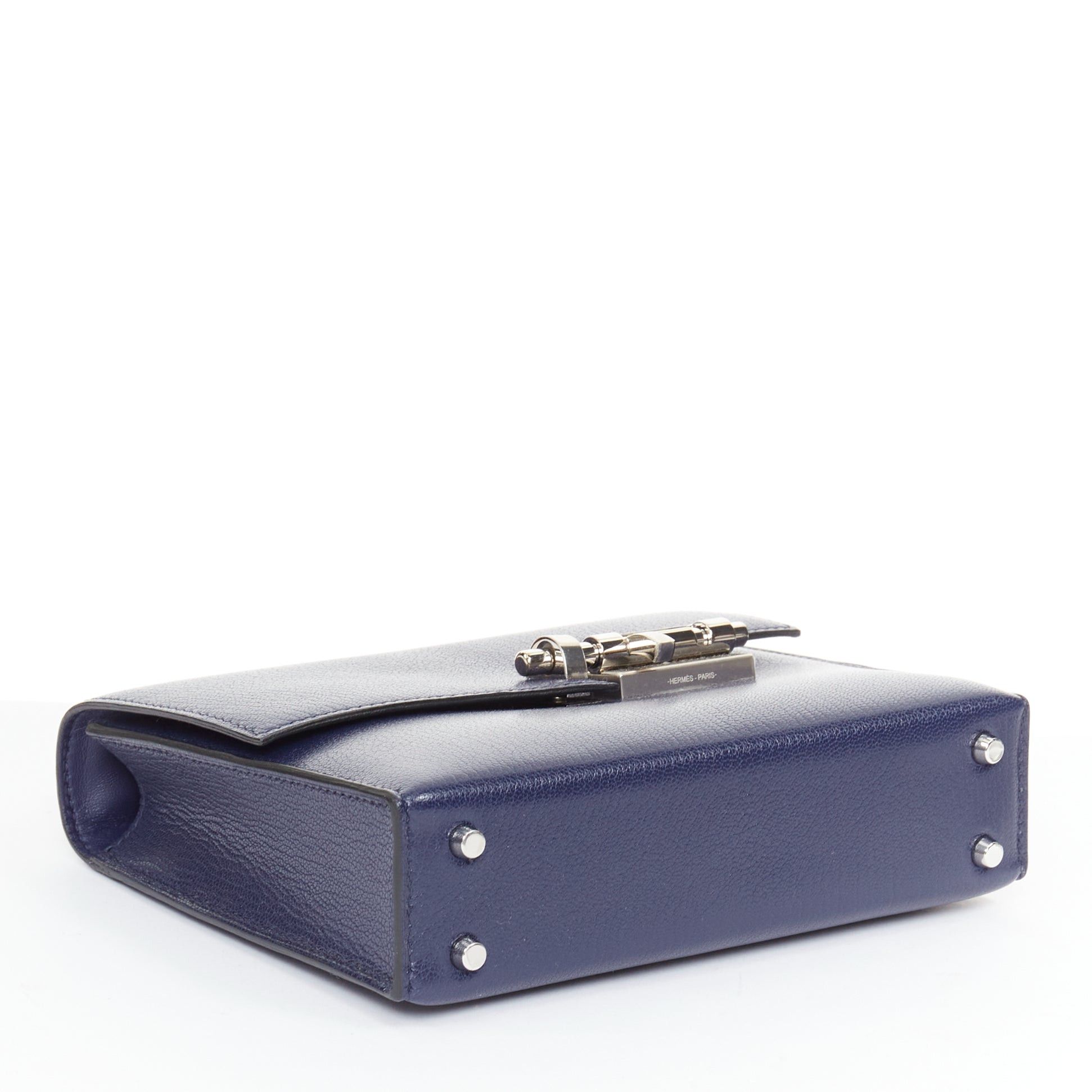 Hermes HERMES Runway Verrou Chaine Mini deep blue chevre leather shoulder handbag bag Size ONE SIZE - 6 Thumbnail