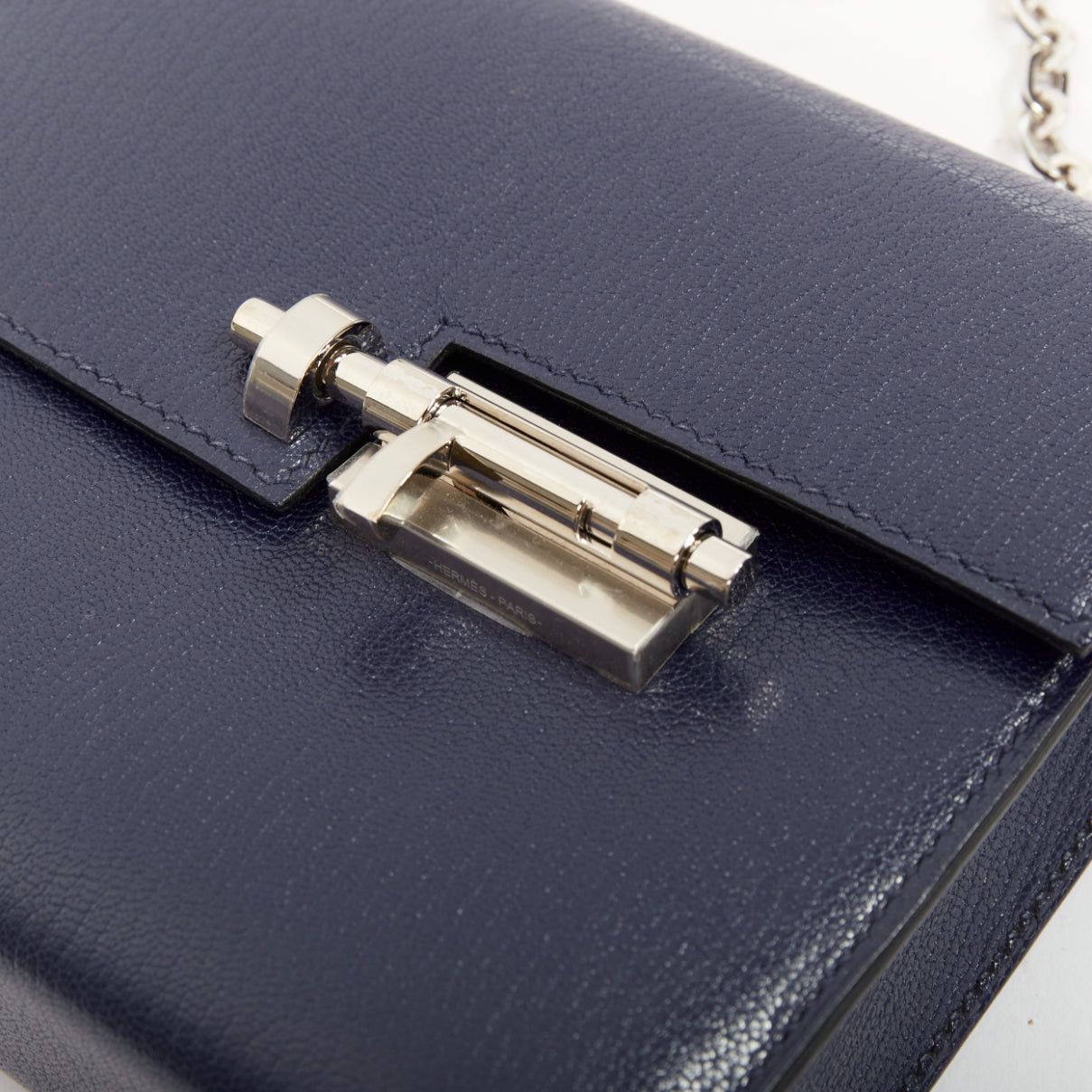 Hermes HERMES Runway Verrou Chaine Mini deep blue chevre leather shoulder handbag bag Size ONE SIZE - 7 Thumbnail