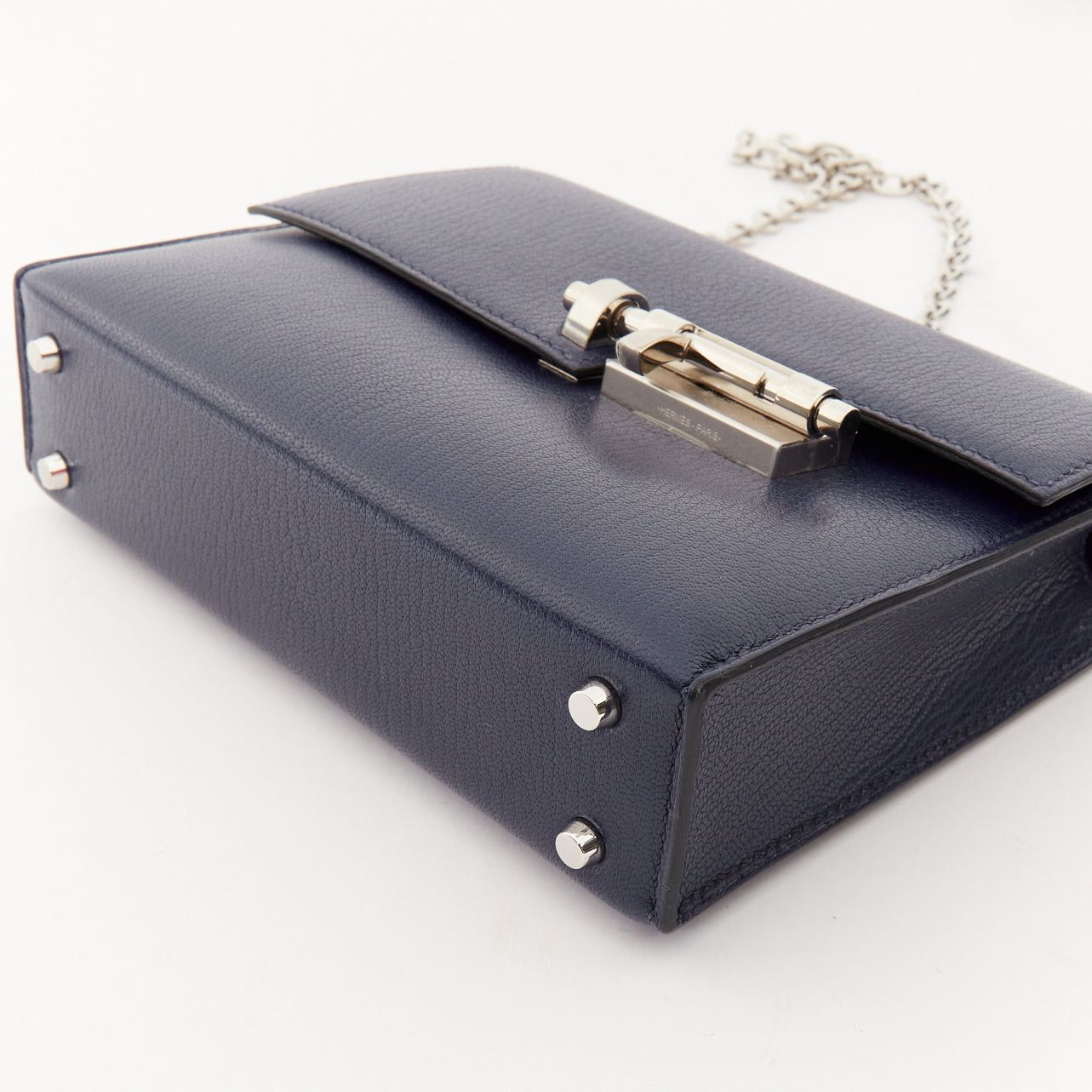 Hermes HERMES Runway Verrou Chaine Mini deep blue chevre leather shoulder handbag bag Size ONE SIZE - 9 Thumbnail
