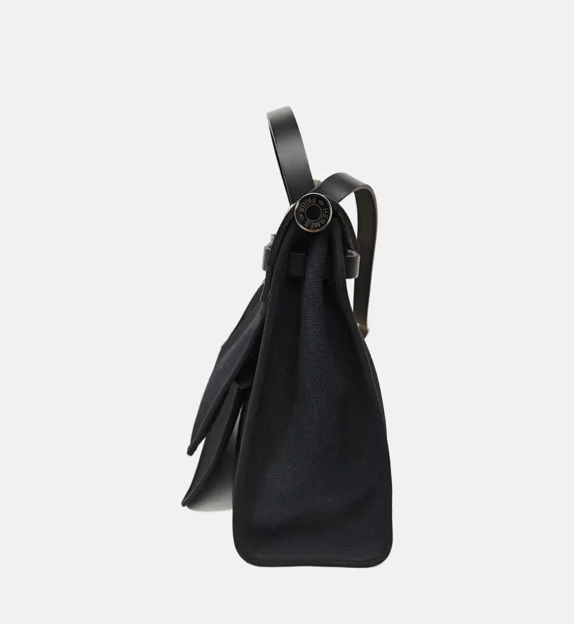 Hermes Hermes Herbag 31 black canvas shoulder bag handbag silver hardware D sub-pocket Size ONE SIZE - 4 Thumbnail