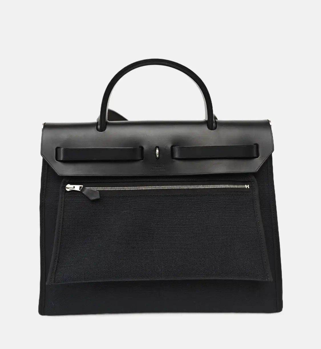 Hermes Hermes Herbag 31 black canvas shoulder bag handbag silver hardware D sub-pocket Size ONE SIZE - 5 Thumbnail