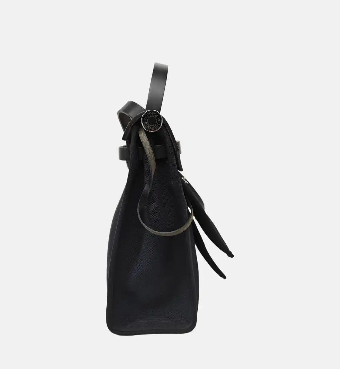 Hermes Hermes Herbag 31 black canvas shoulder bag handbag silver hardware D sub-pocket Size ONE SIZE - 3 Thumbnail