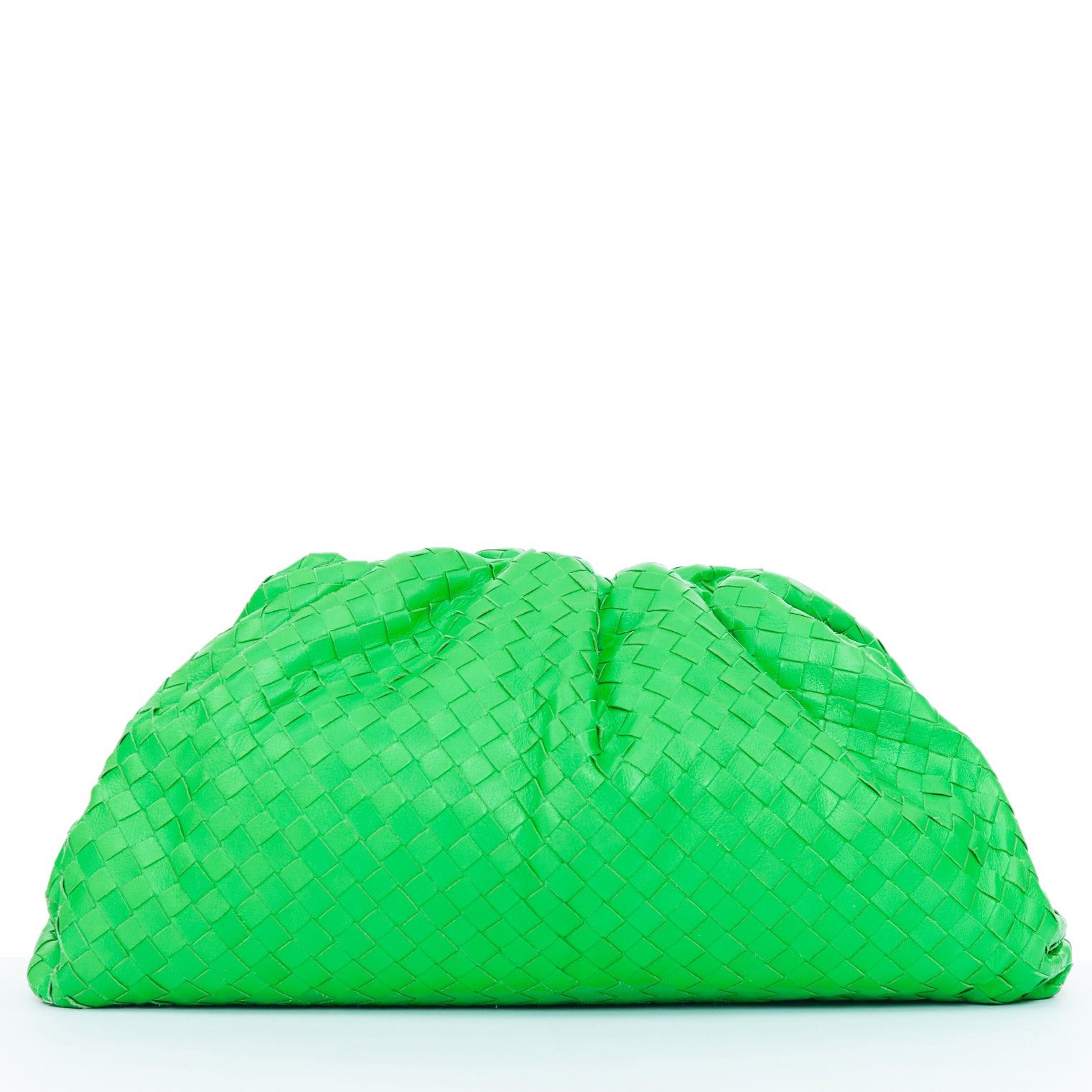 Bottega Veneta BOTTEGA VENETA Parakeet The Pouch green Intrecciato nappa leather clutch bag Size ONE SIZE - 5 Thumbnail