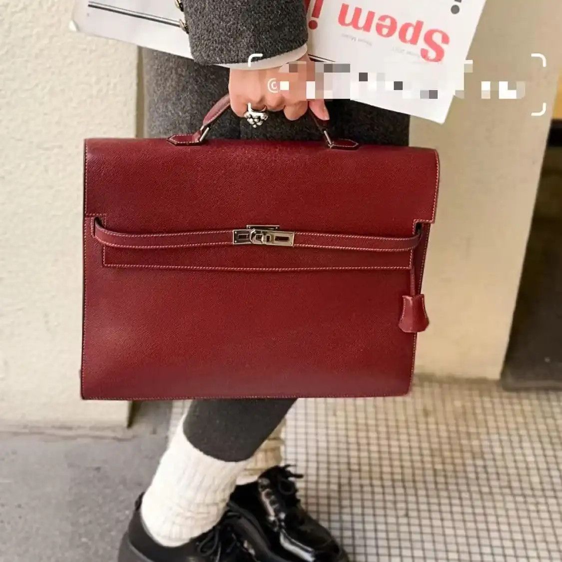 Hermes Hermes Kelly Depeches 38 Hermes red Togo cowhide leather Kelly handbag silver ha Size ONE SIZE - 9 Thumbnail