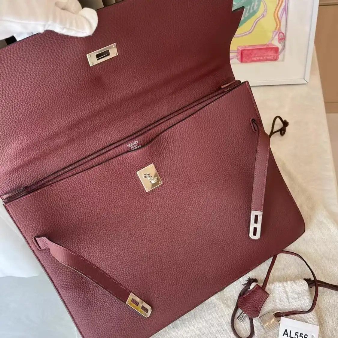 Hermes Hermes Kelly Depeches 38 Hermes red Togo cowhide leather Kelly handbag silver ha Size ONE SIZE - 8 Thumbnail