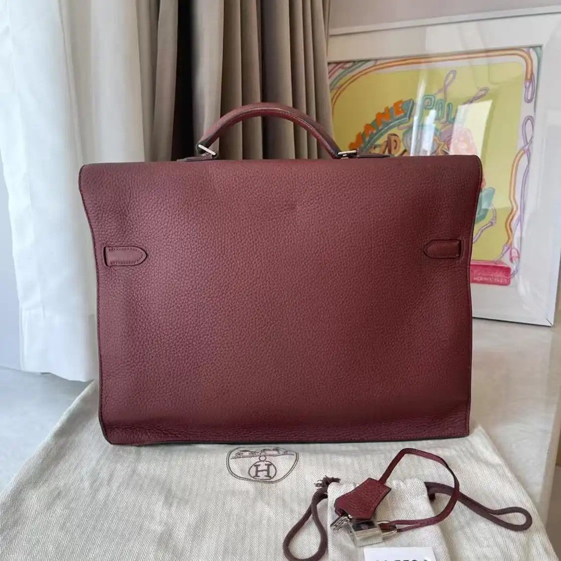 Hermes Hermes Kelly Depeches 38 Hermes red Togo cowhide leather Kelly handbag silver ha Size ONE SIZE - 3 Thumbnail