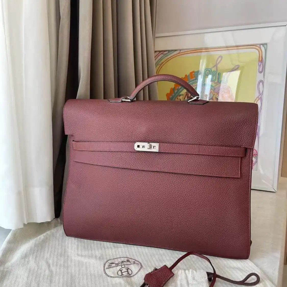Hermes Hermes Kelly Depeches 38 Hermes red Togo cowhide leather Kelly handbag silver ha Size ONE SIZE - 6 Thumbnail
