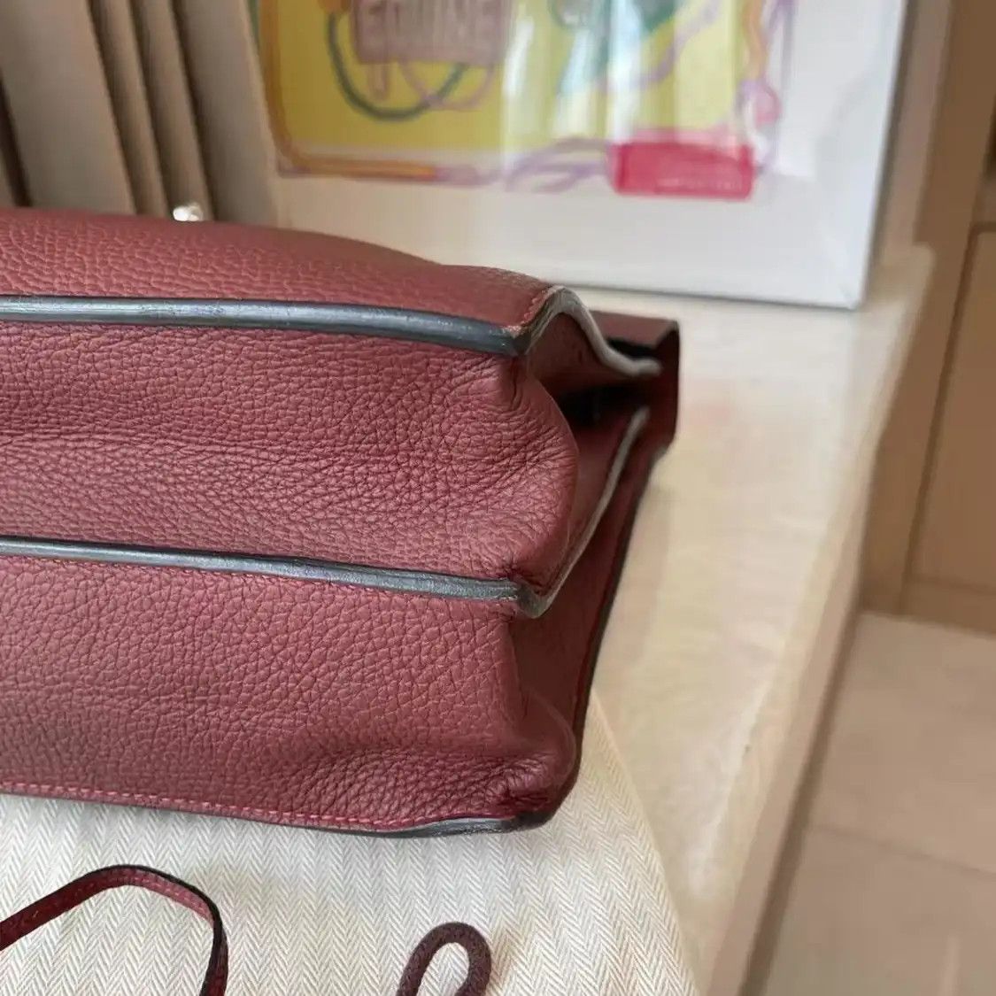 Hermes Hermes Kelly Depeches 38 Hermes red Togo cowhide leather Kelly handbag silver ha Size ONE SIZE - 5 Thumbnail