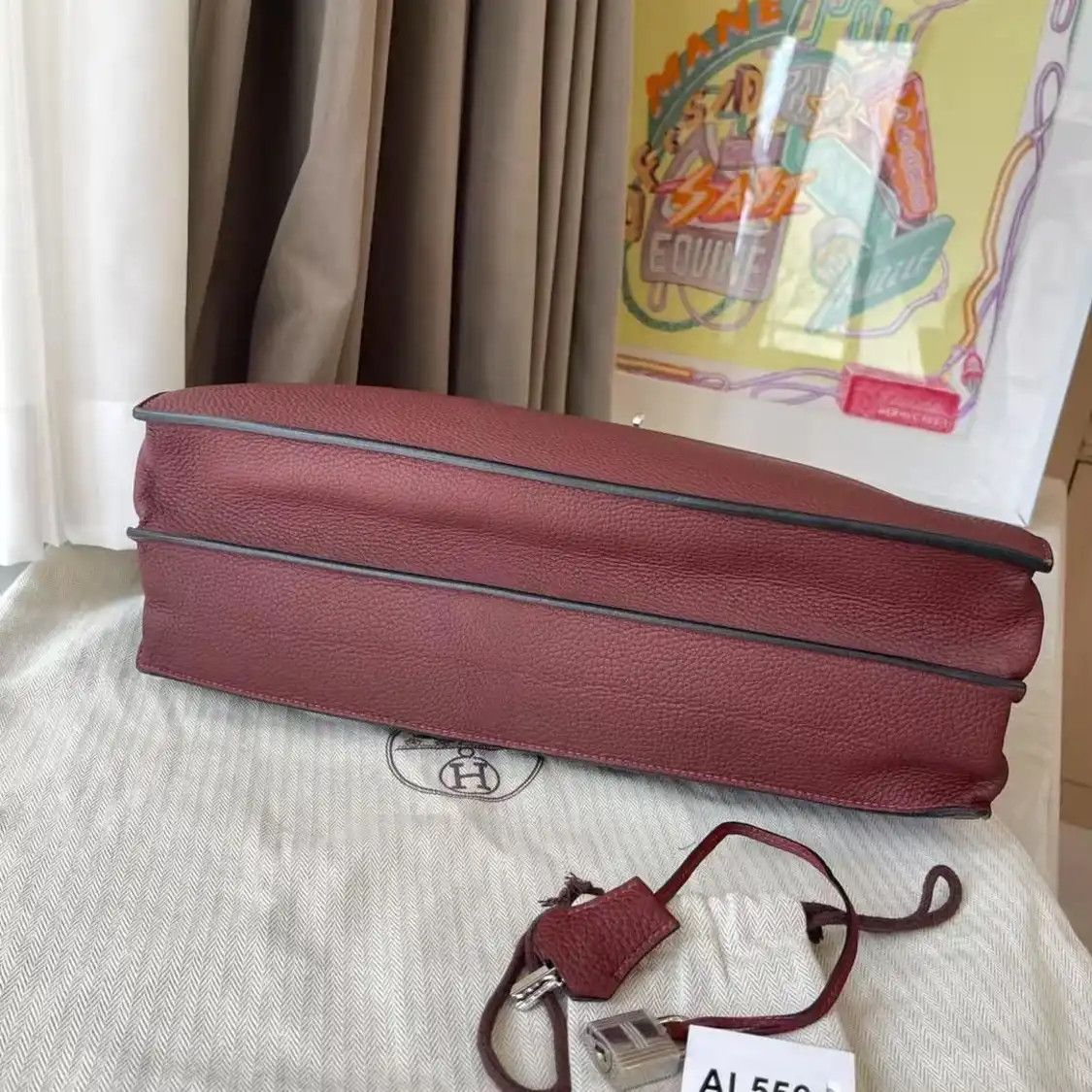 Hermes Hermes Kelly Depeches 38 Hermes red Togo cowhide leather Kelly handbag silver ha Size ONE SIZE - 4 Thumbnail