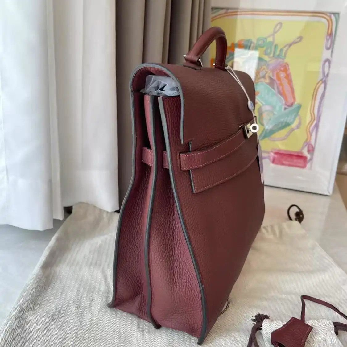 Hermes Hermes Kelly Depeches 38 Hermes red Togo cowhide leather Kelly handbag silver ha Size ONE SIZE - 2 Thumbnail