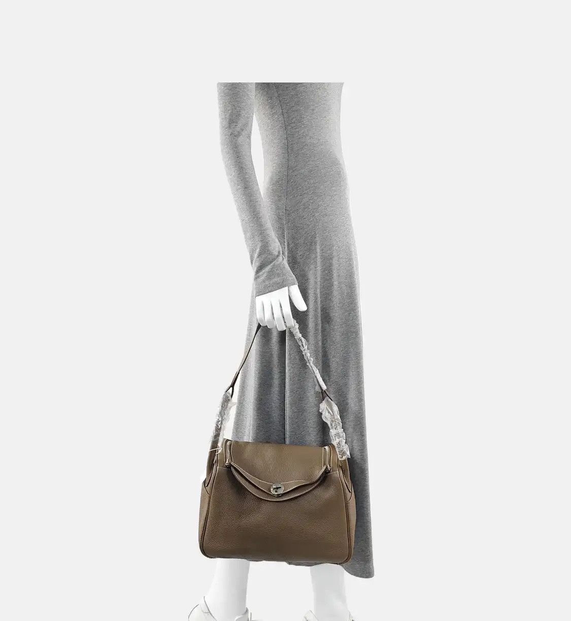 Hermes Hermes Lindy 30 Etoupe Clemence cowhide leather Lindy bag shoulder bag handbag s Size ONE SIZE - 2 Thumbnail