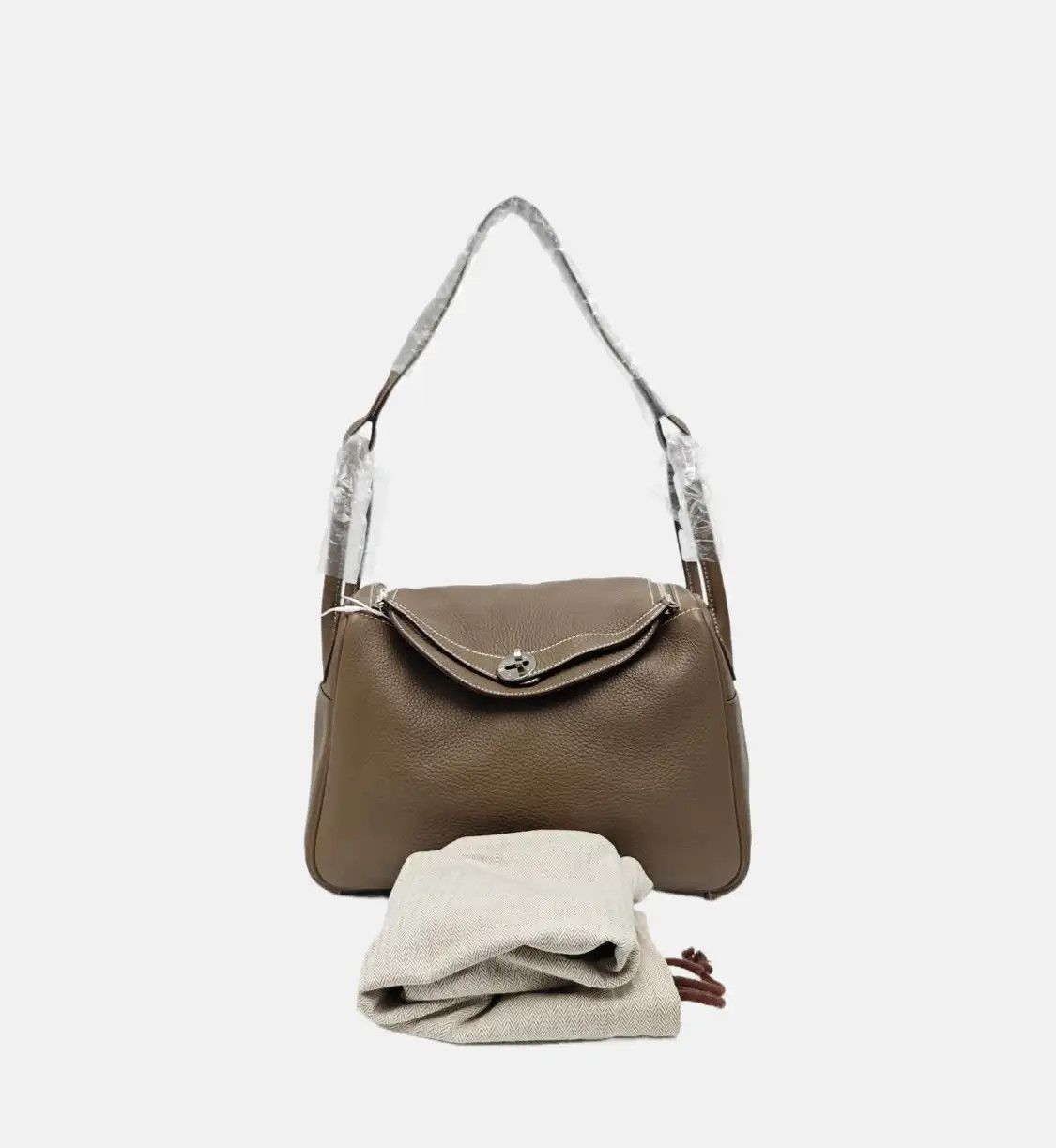 Hermes Hermes Lindy 30 Etoupe Clemence cowhide leather Lindy bag shoulder bag handbag s Size ONE SIZE - 7 Thumbnail