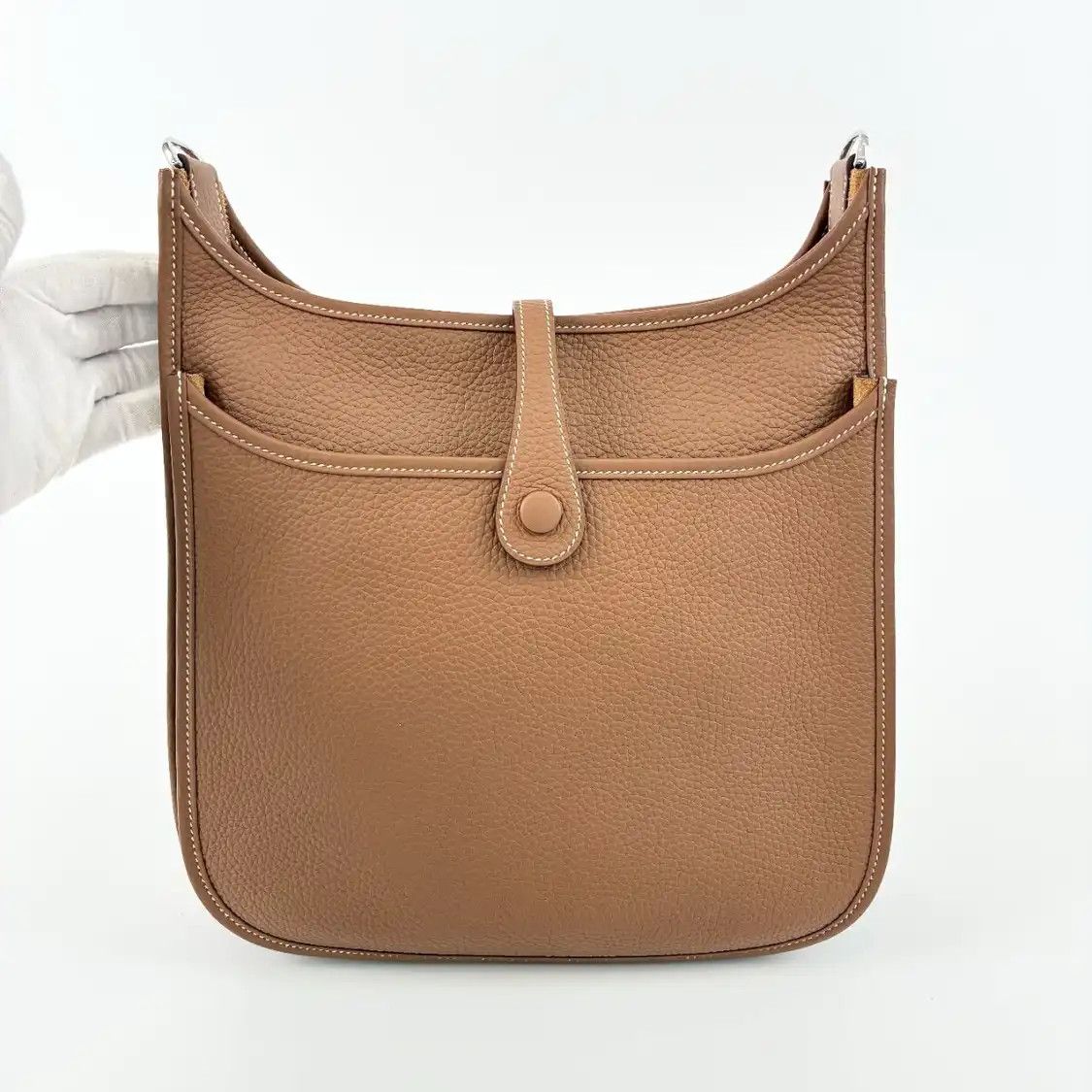 Hermes Hermes Evelyne 29 Gold Brown Clemence cowhide leather cutout Evelyne shoulder ba Size ONE SIZE - 4 Thumbnail