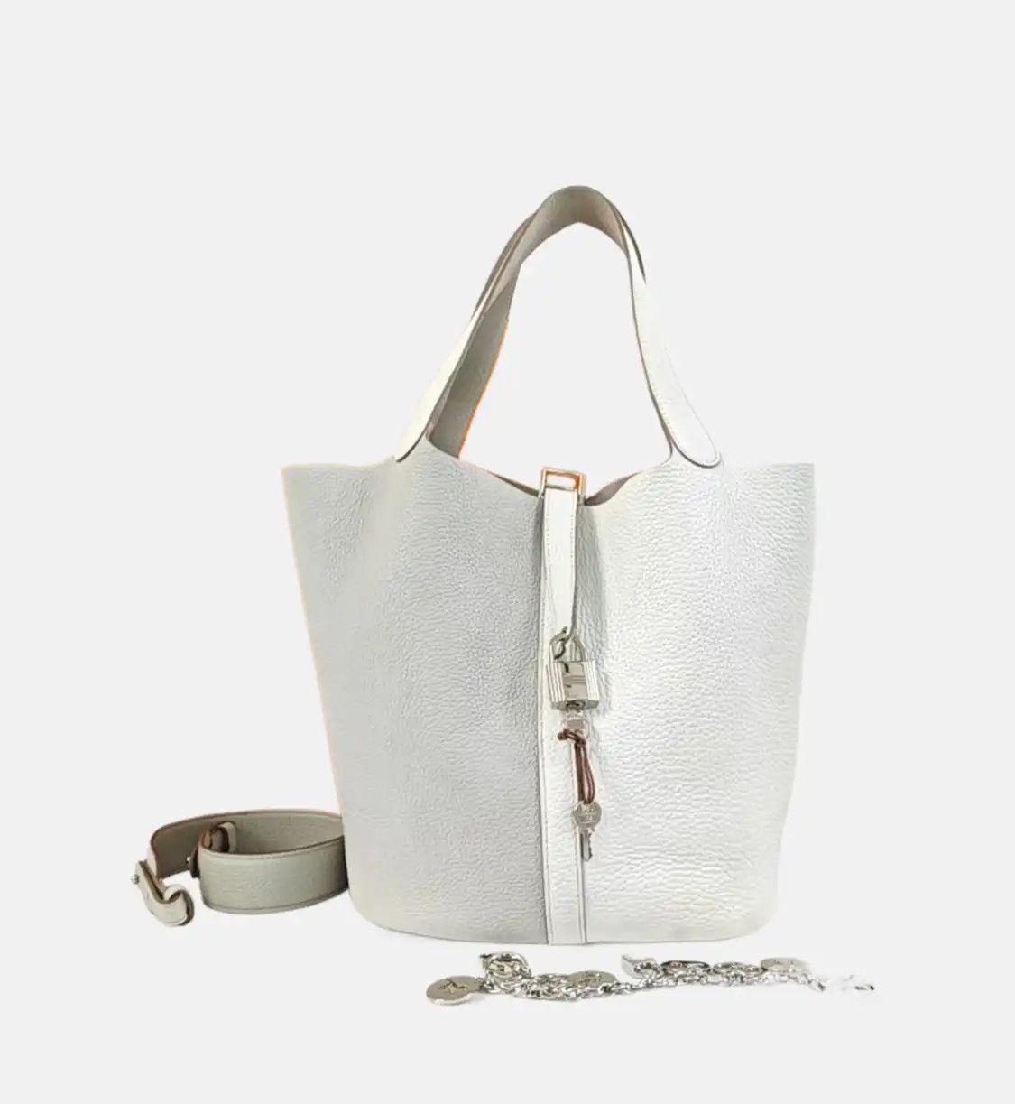 Hermes Hermes Picotin Lock 26 color-block Clemence cowhide leather picotin handbag silv Size ONE SIZE - 8 Thumbnail