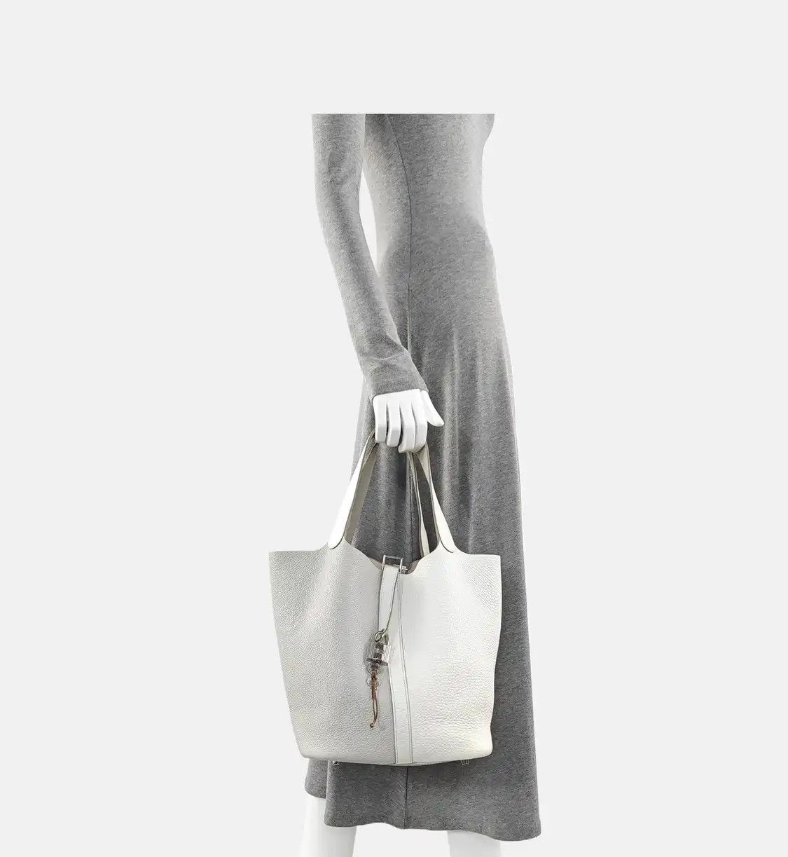 Hermes Hermes Picotin Lock 26 color-block Clemence cowhide leather picotin handbag silv Size ONE SIZE - 2 Thumbnail