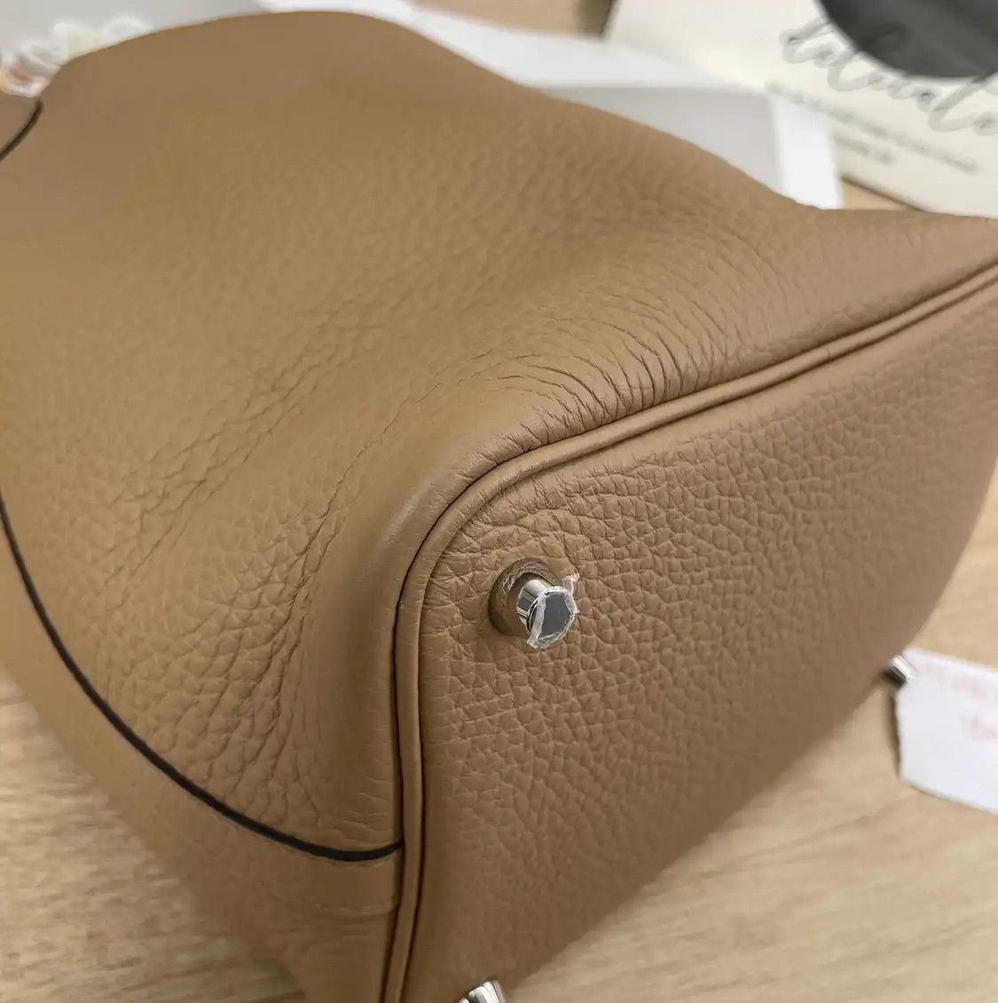 Hermes Hermes Picotin Lock 18 Masala Chai Clemence cowhide leather picotin handbag silv Size ONE SIZE - 9 Thumbnail