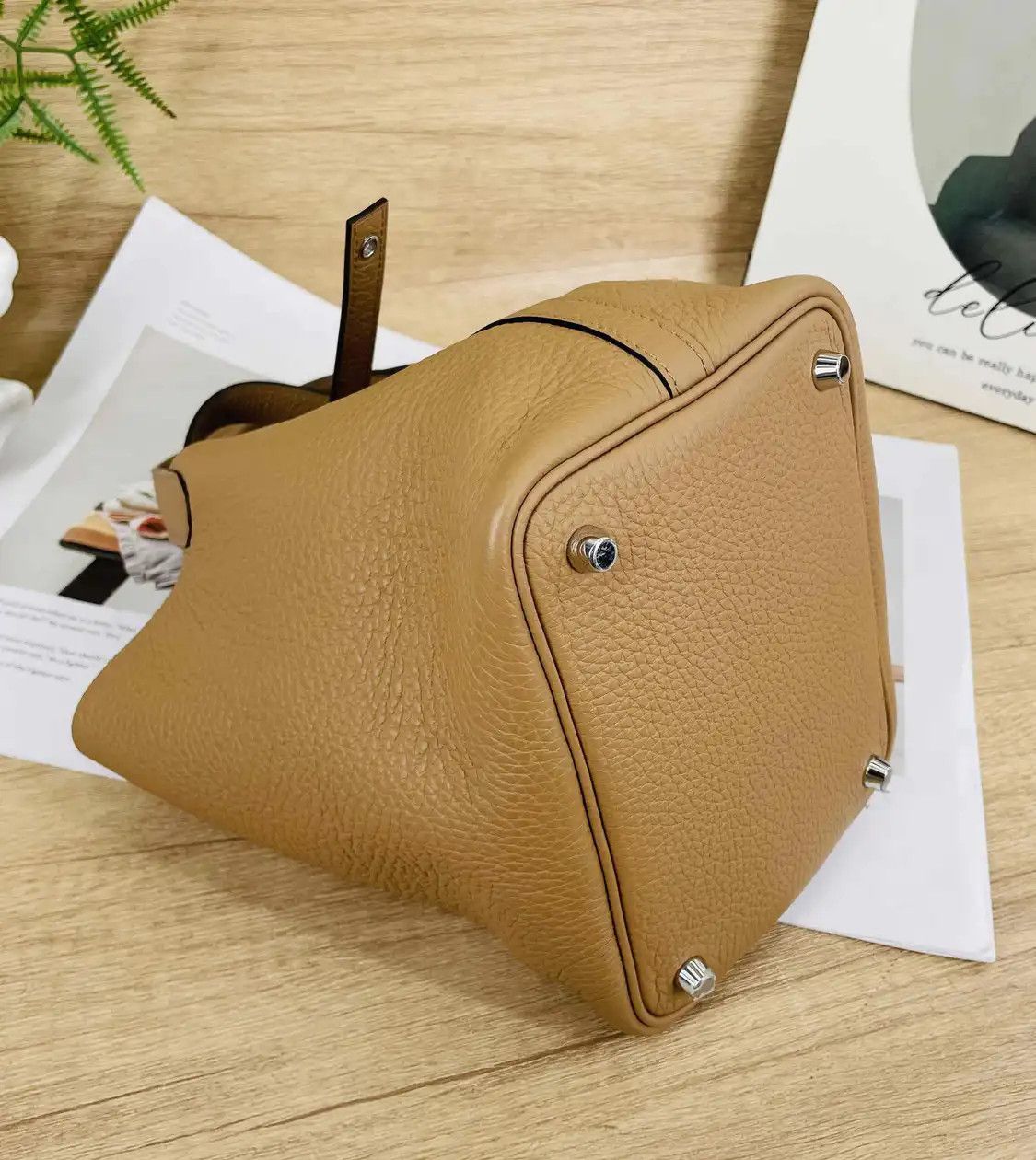 Hermes Hermes Picotin Lock 18 Masala Chai Clemence cowhide leather picotin handbag silv Size ONE SIZE - 3 Thumbnail