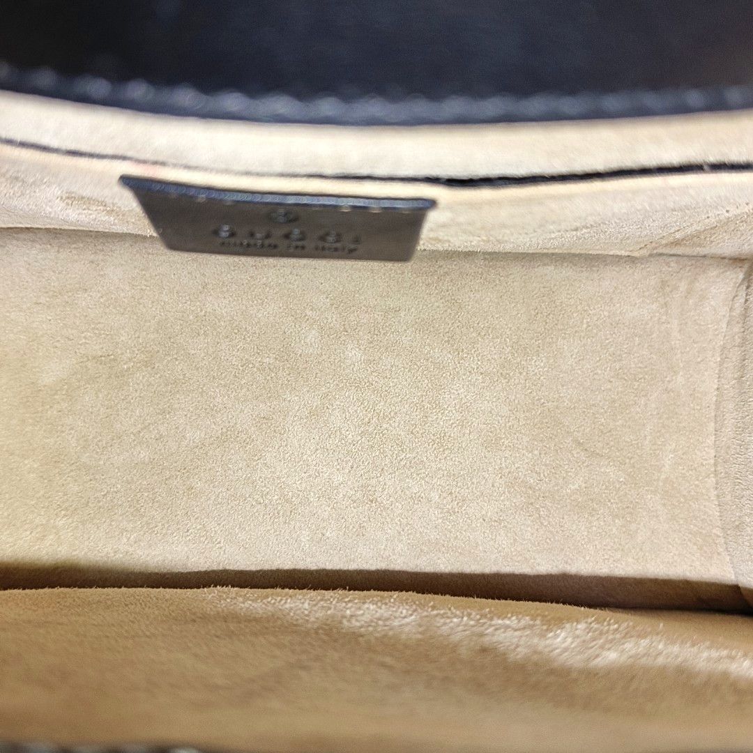 Gucci Gucci Sylvie Mini Black Leather Shoulder Bag Size ONE SIZE - 6 Thumbnail