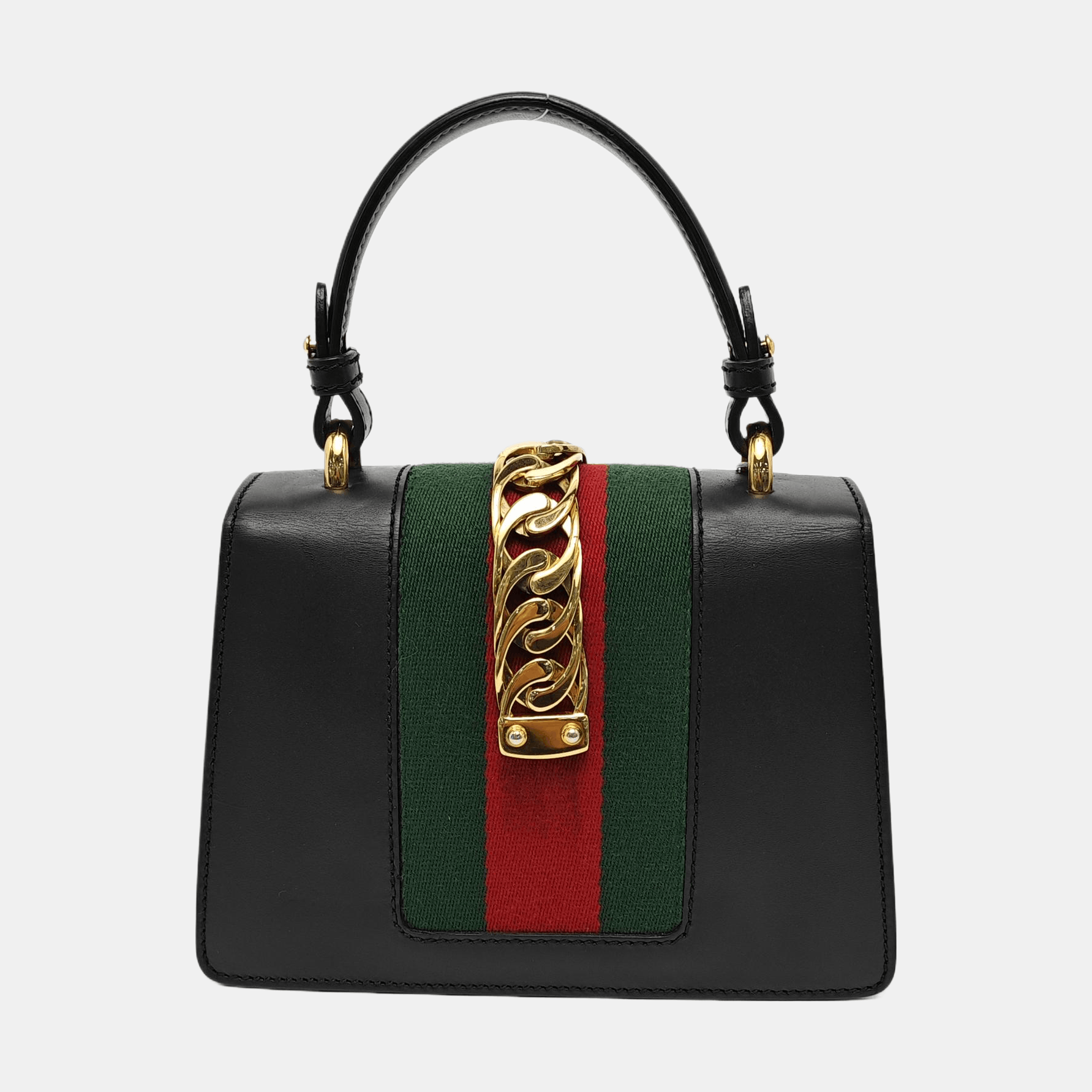 Gucci Gucci Sylvie Mini Black Leather Shoulder Bag Size ONE SIZE - 4 Thumbnail