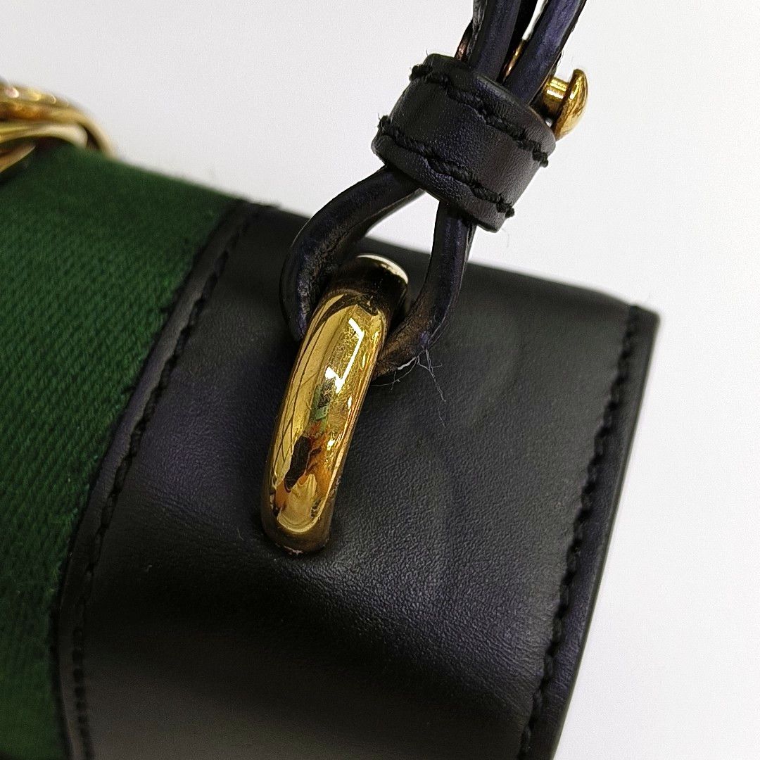 Gucci Gucci Sylvie Mini Black Leather Shoulder Bag Size ONE SIZE - 12 Thumbnail