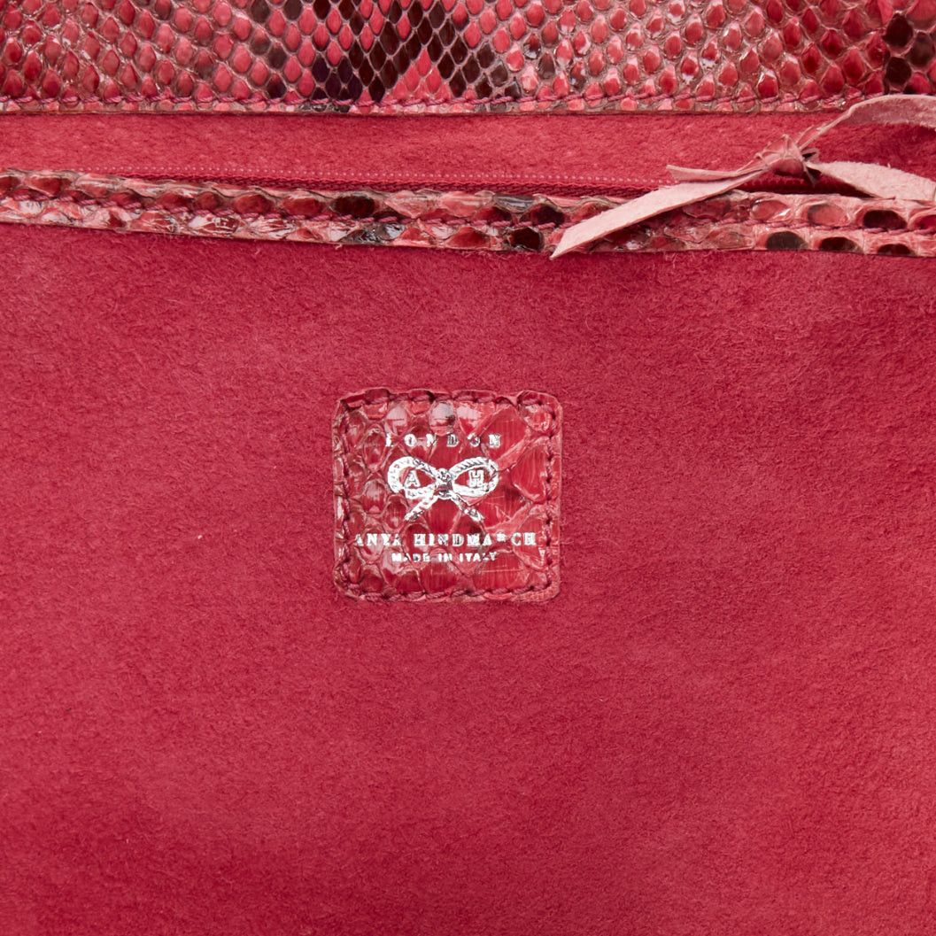 Anya Hindmarch ANYA HINDMARCH pink scaled leather bow tassel shopper tote bag Size ONE SIZE - 10 Thumbnail